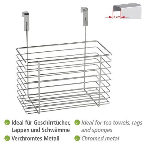 WENKO Einhängekorb, zum Einhängen an Schubladen und Schranktüren, Befestigung ohne Bohren