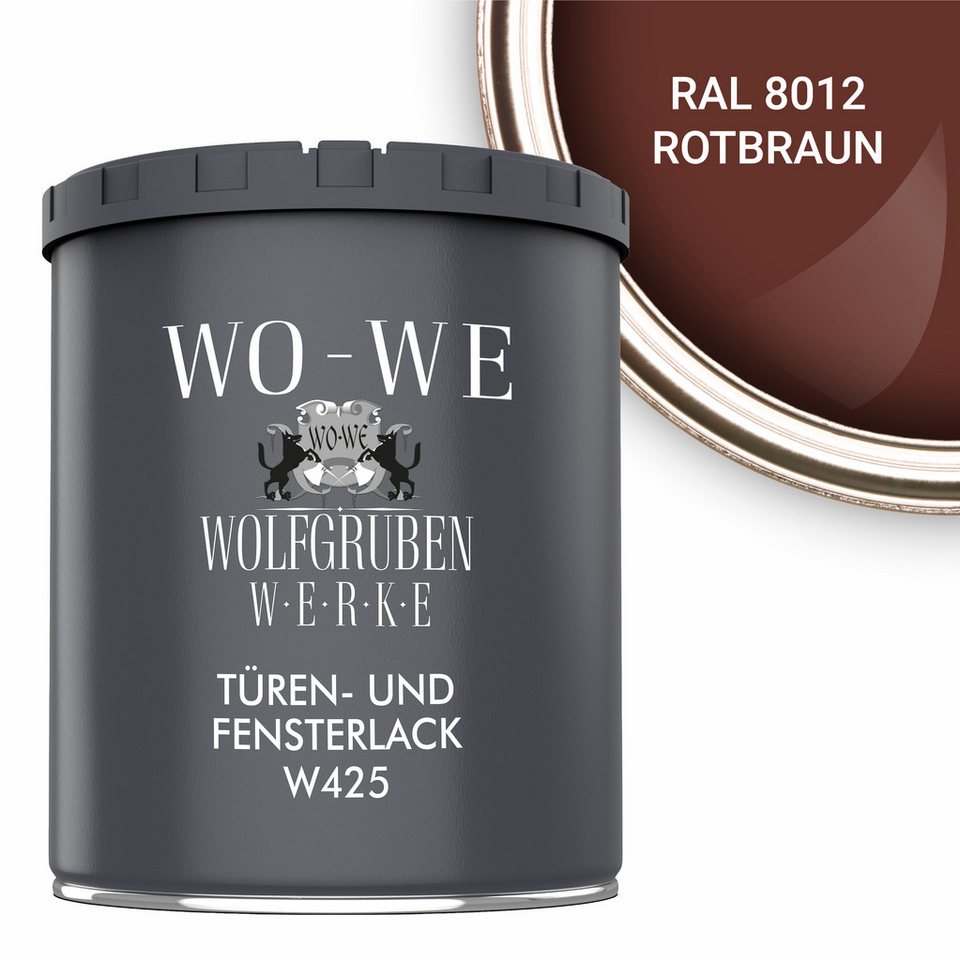 WO-WE Tür- und Fensterlack Türen und Fensterlack 3in1 Türenlack Klarlack Holzfenster Farbe Metall