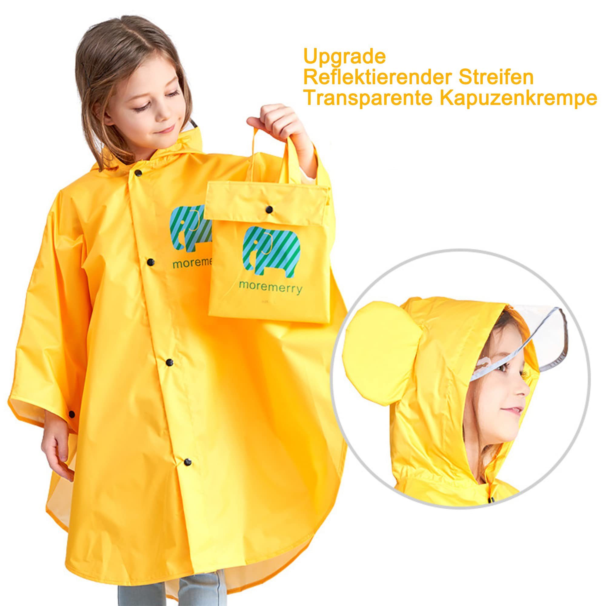 Regenmantel Regenfest, tragbare Faltbare GelldG Kinder Regenmantel Regencape Gelb(L) Regenponcho