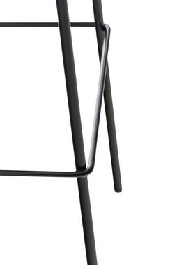 TPFLiving Barhocker Hoover (mit Fußstütze - Hocker für Theke & Küche - Tresenhocker), Gestell Metall schwarz - Sitzfläche: Kunststoff Schwarz