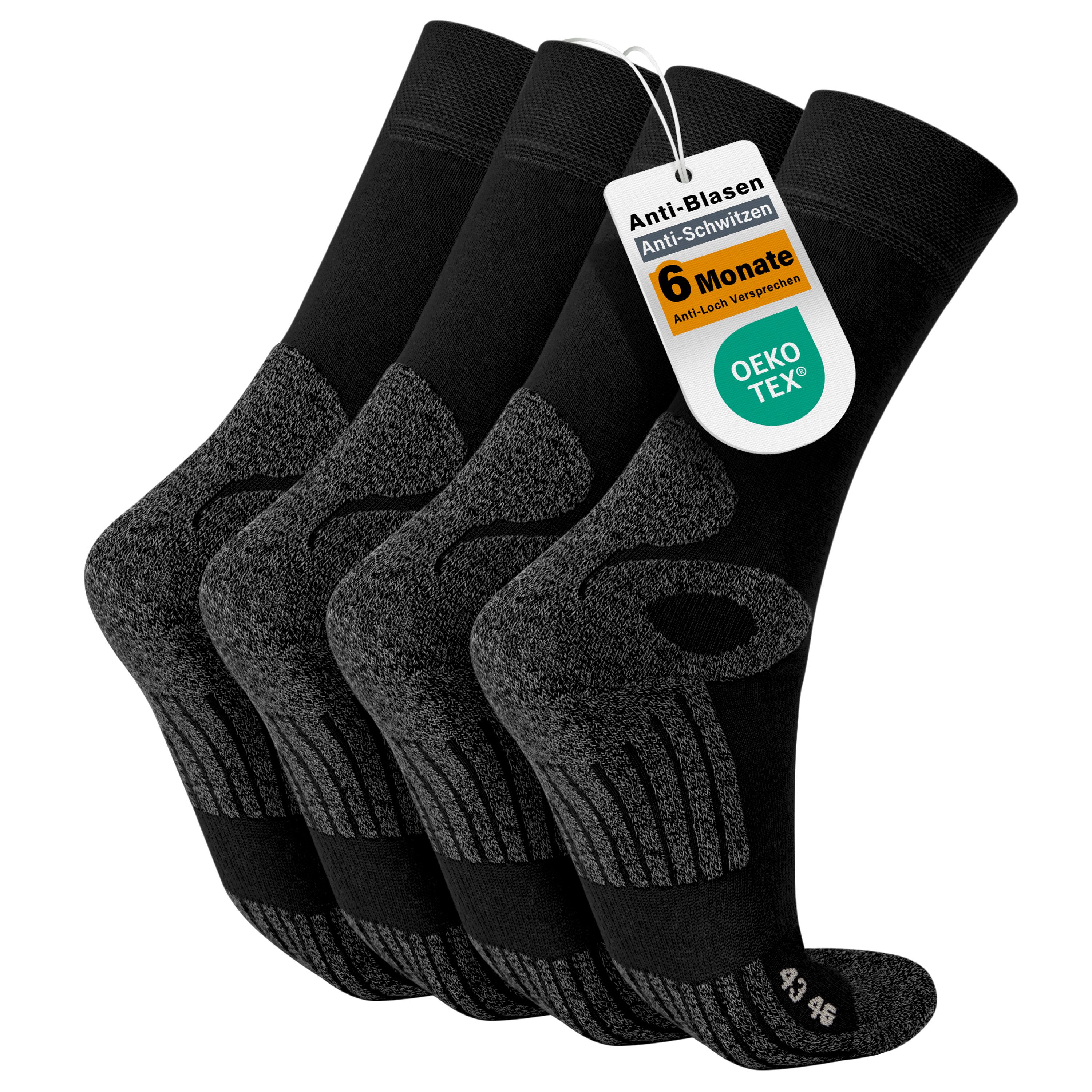 celodoro Arbeitssocken 4 Paar Wandersocken, Arbeitssocken & Sportsocken Anti-Schweiß