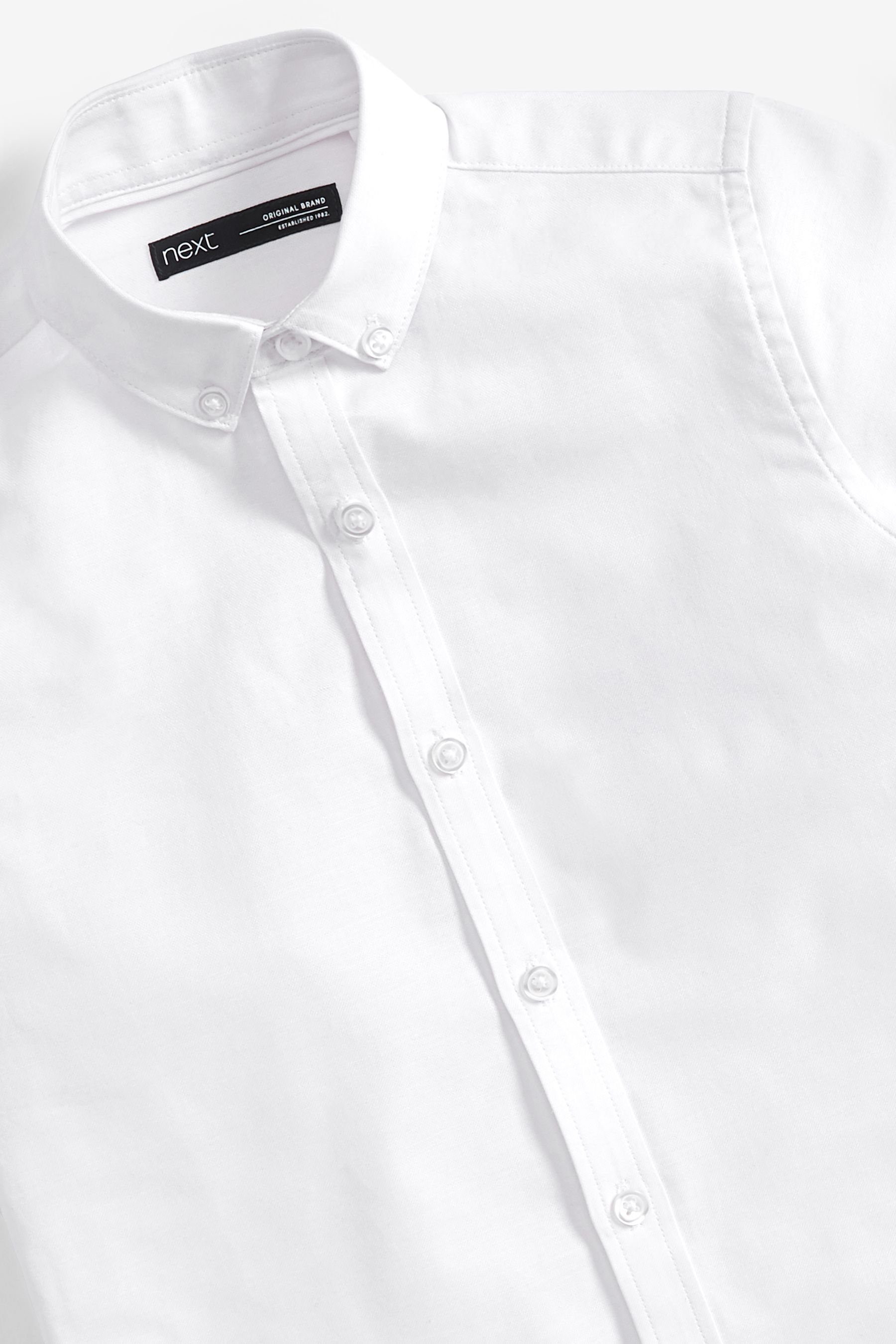 Next Kurzarmhemd Oxfordhemd Plain White (1-tlg)