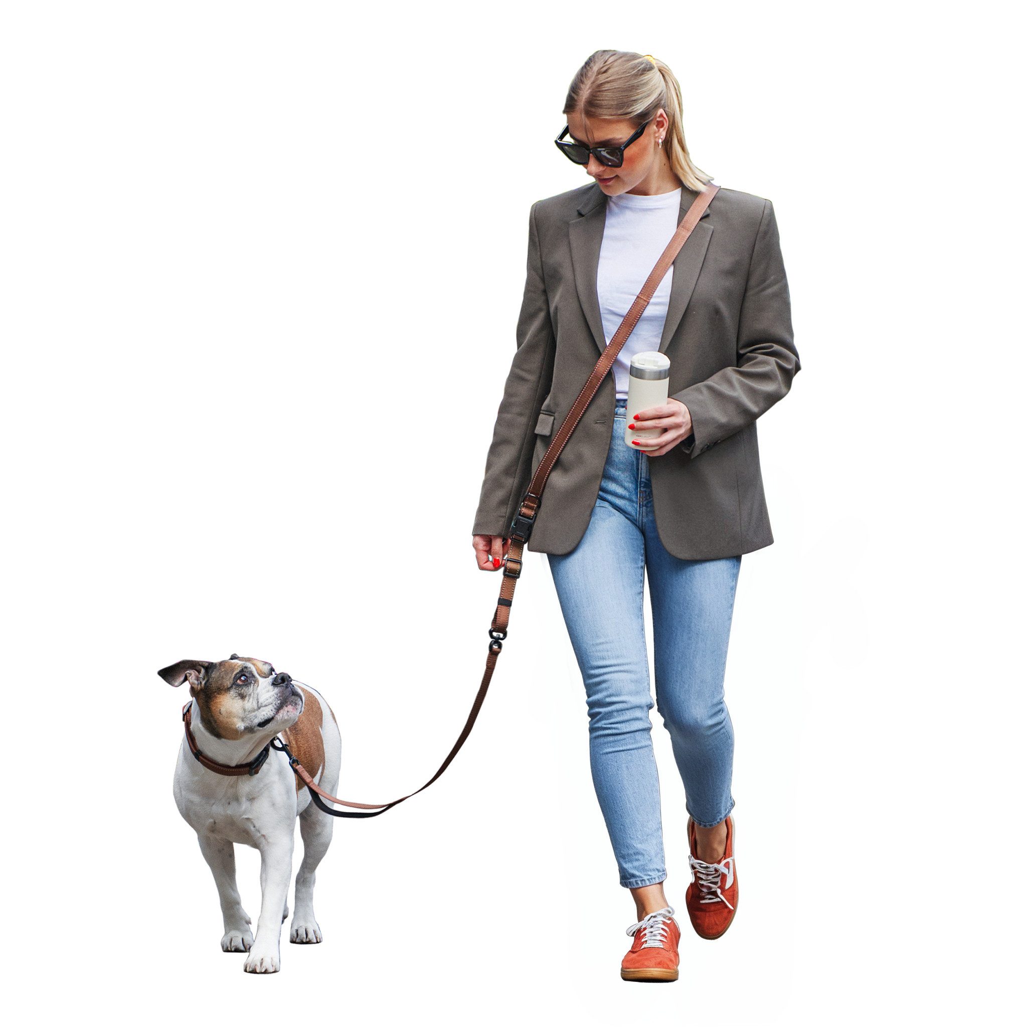 Freudentier Hundeleine Umhängeleine 3m - Freihandleine Hund - UrbanFlow