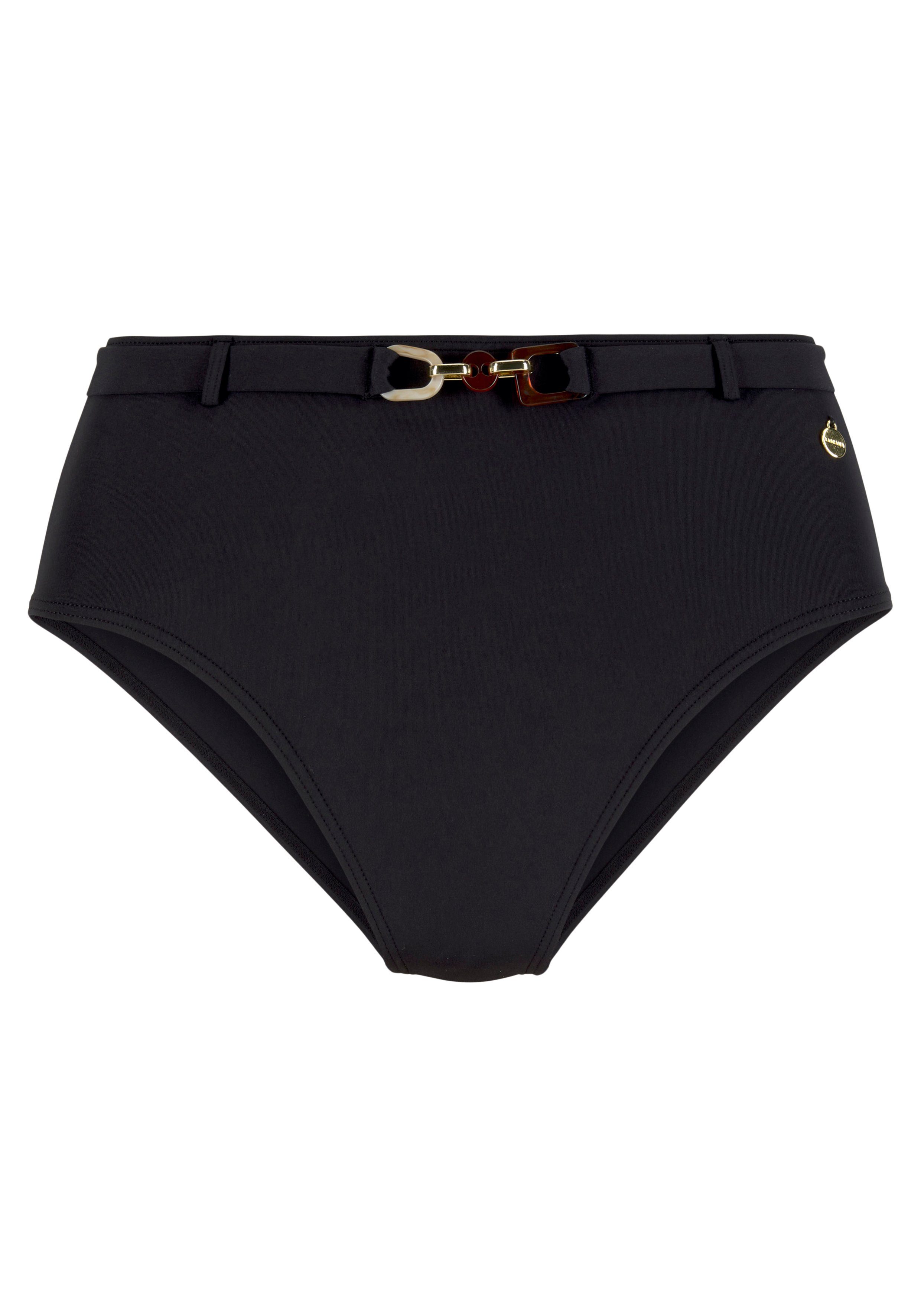 LASCANA Highwaist-Bikini-Hose Yves mit edlen Zieraccessoire günstig online kaufen