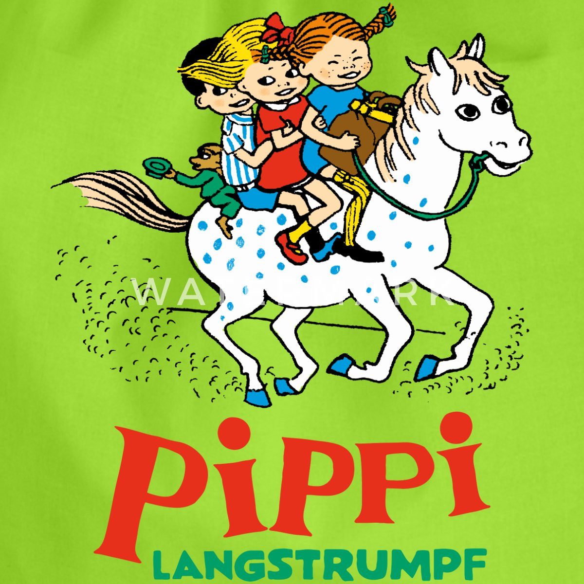 Spreadshirt Turnbeutel Pippi Langstrumpf Ausritt Mit Annika Und Tommy Turnbeutel (1-tlg)