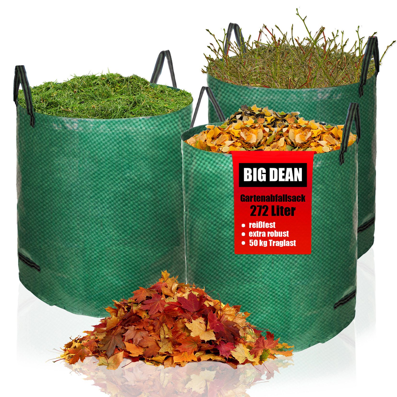 BigDean Gartenbox Gartenabfallsack 272 L Gartentasche Laubsack (Set, 3 St., günstig online kaufen