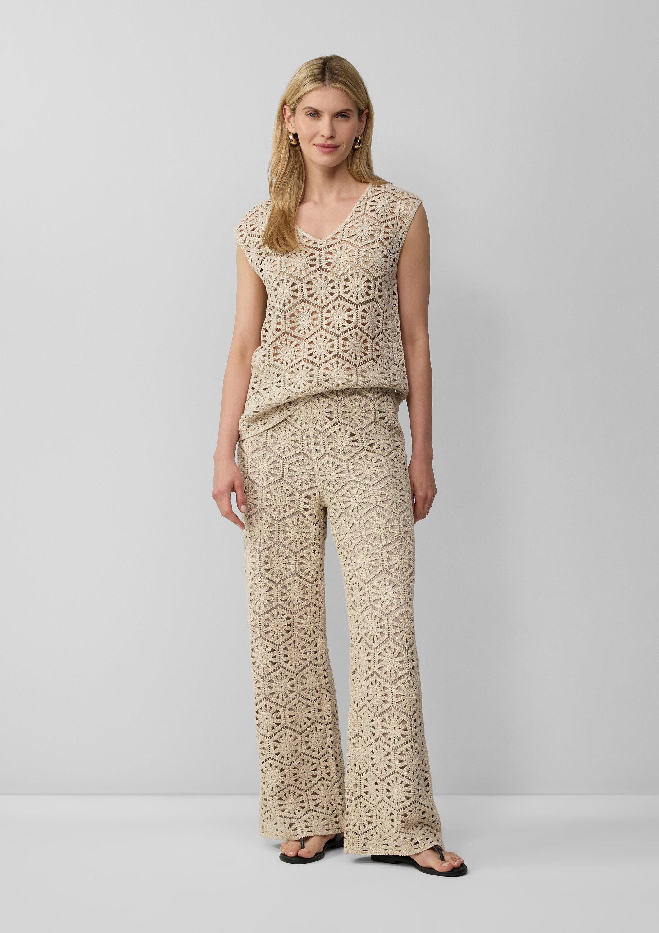 s.Oliver Chinos Hose Wide-Leg-Hose aus Häkelspitze mit Jerseyfutter günstig online kaufen