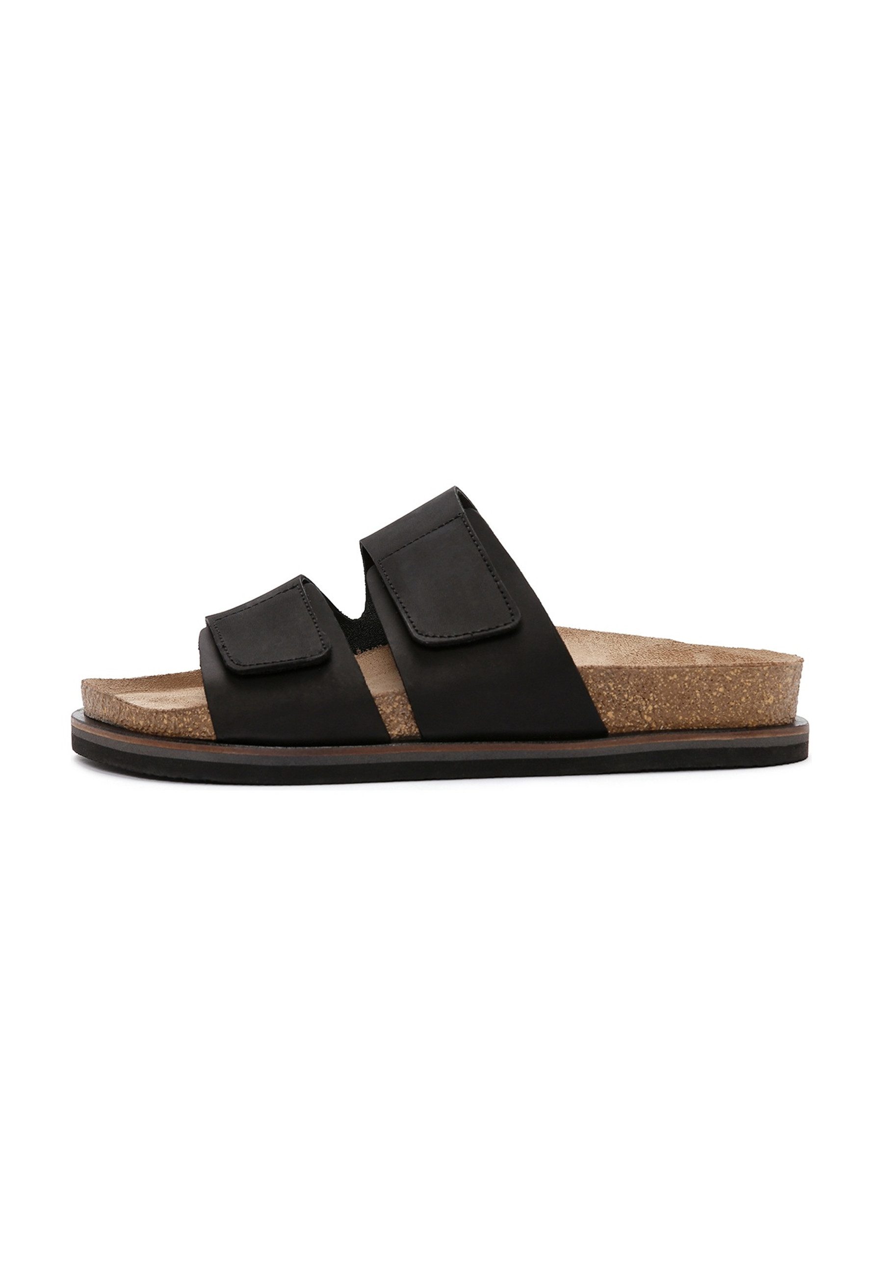 Derimod Pantoletten aus Nubukleder Mules Echtes Leder, Lederfutter, Verstellbare Riemen, Offene Zehenpartie