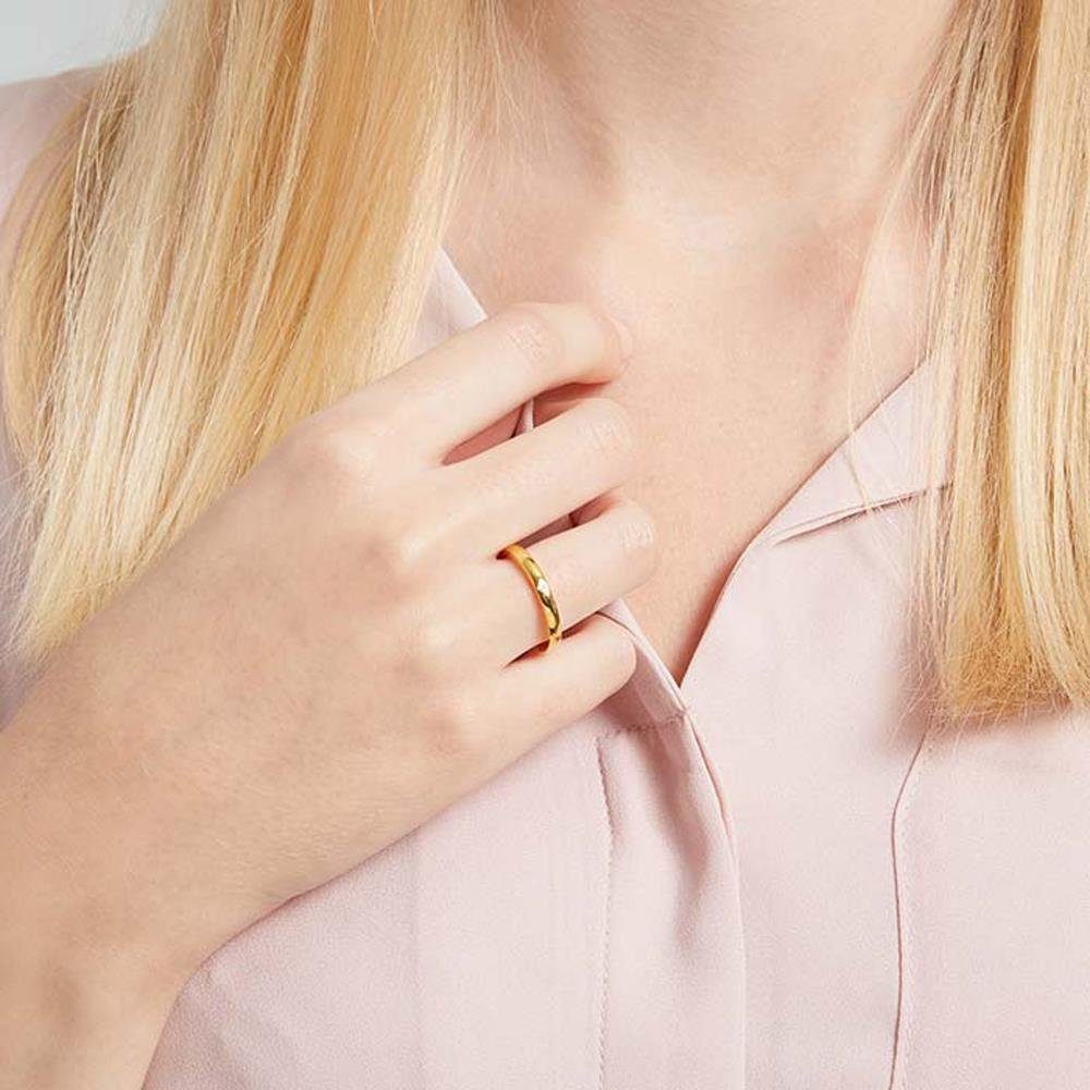 Unique Silberring Vergoldeter 925er Unique Silber Damen Ring 2,7mm breit R8 günstig online kaufen