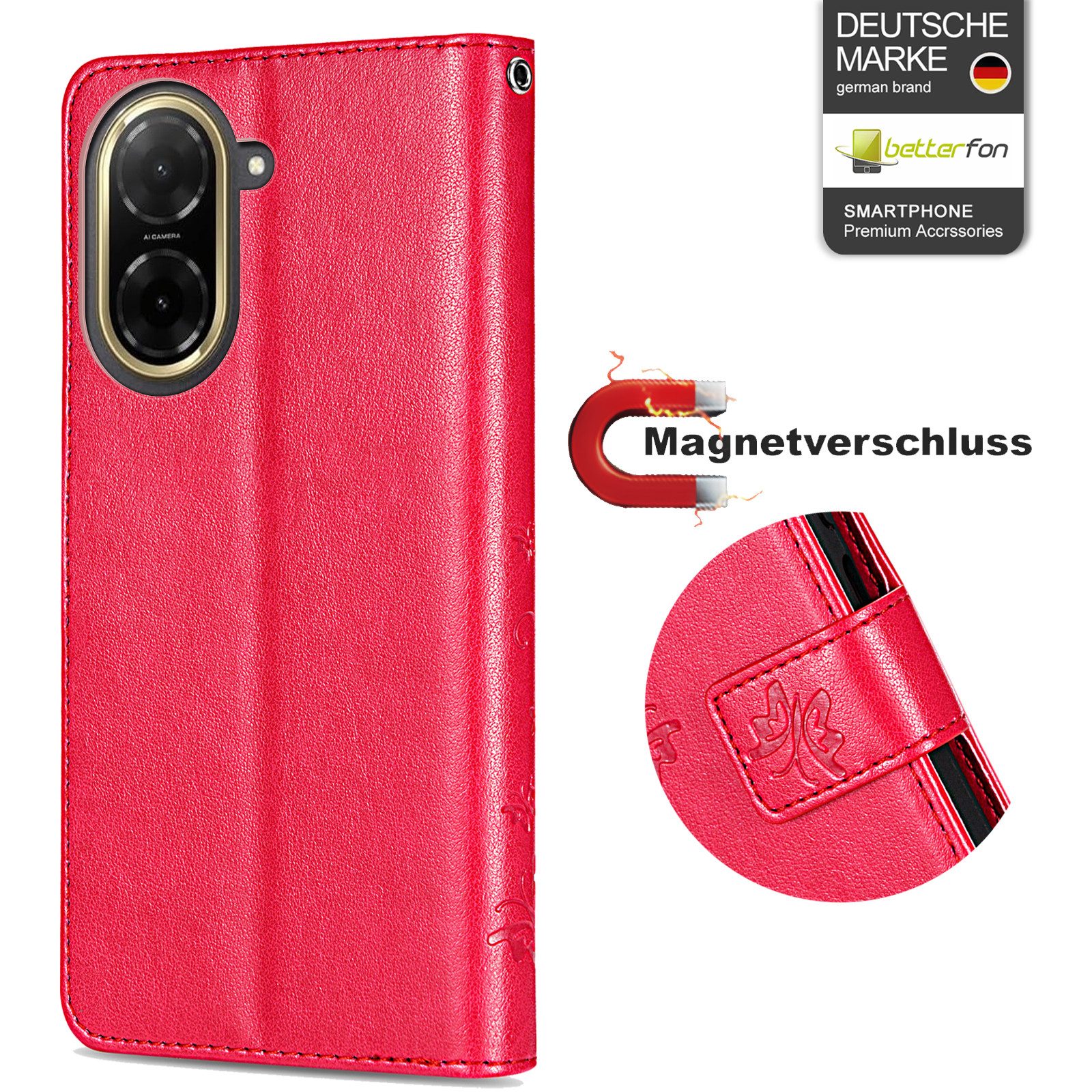 betterfon Handyhülle Handytasche für Xiaomi Redmi A5 Handyhülle Klapphülle, Bookstyle-Hülle: Magnetverschluss 3 Kartenfächer & Standfunktion