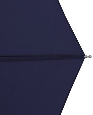 doppler® Taschenregenschirm nature Mini, deep blue, aus recyceltem Material mit Griff aus FSC®- schützt Wald - weltweit