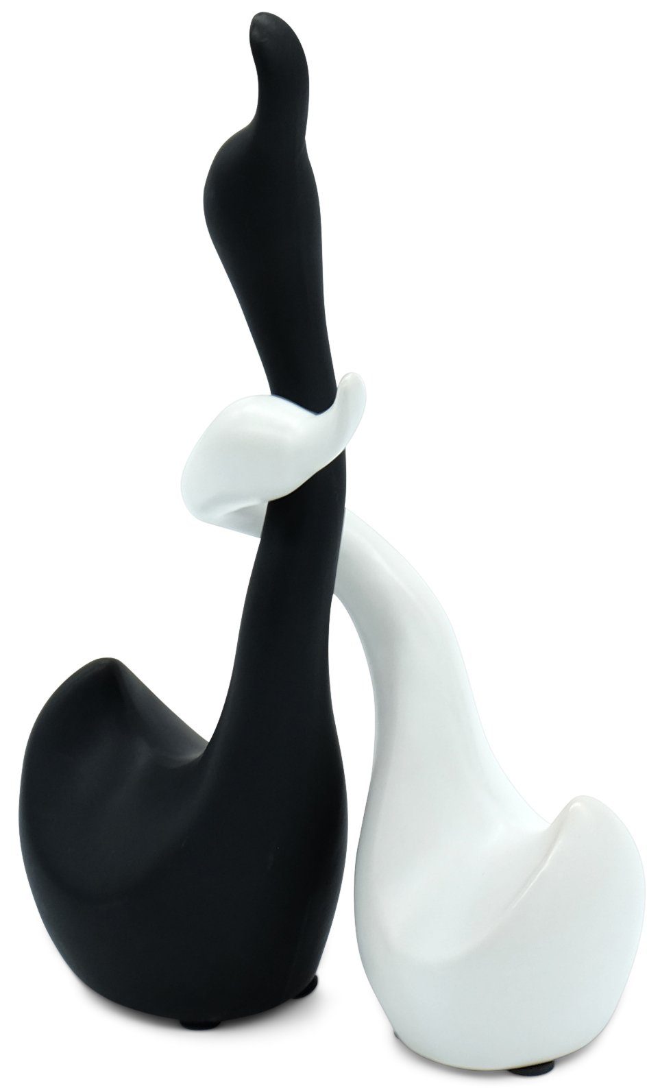 Feinknick Tierfigur Liebevolles Keramik Qualitäts-Keramik, aus 2tlg), aus in handdekoriert & schwarz (Set, weiß Schwanen-Pärchen