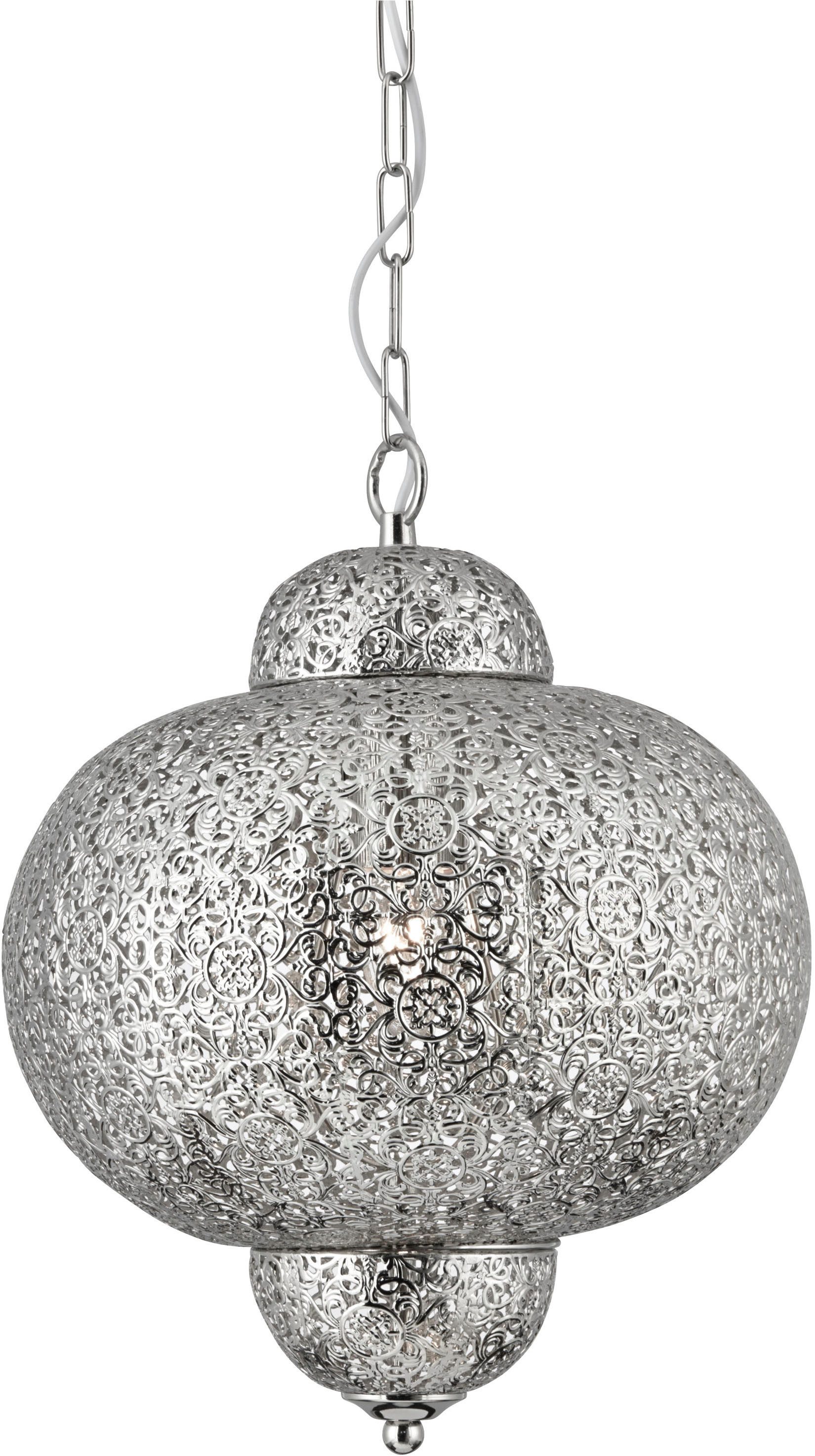 Searchlight Pendelleuchte Fretwork-Anhänger - Lasergeschnittenes Nickelmetall, ohne Leuchtmittel