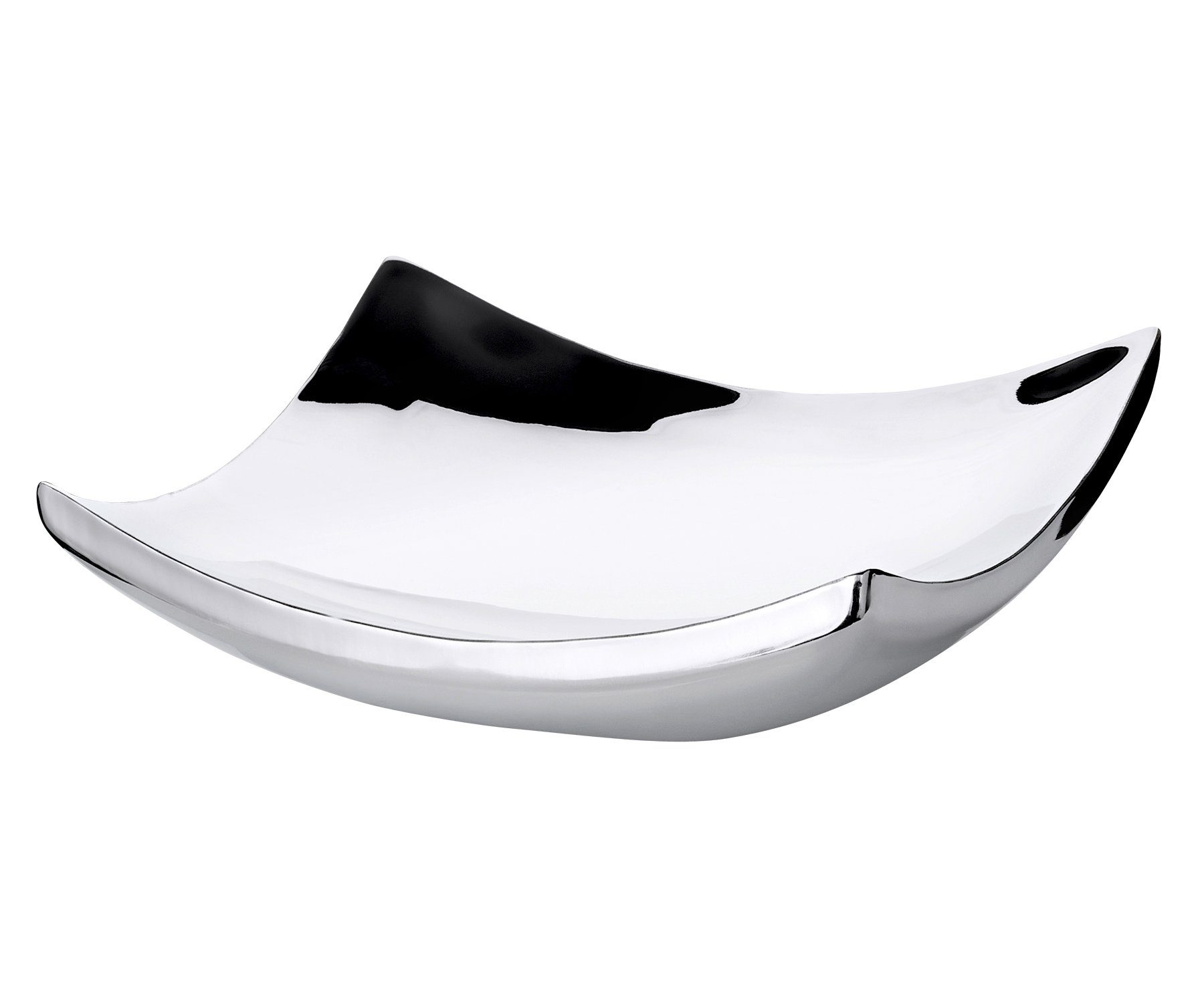 EDZARD Servierschale Dallas, Edelstahl, Schale, quadratisch, Silber-Optik, hochglanzpoliert, H 5 cm