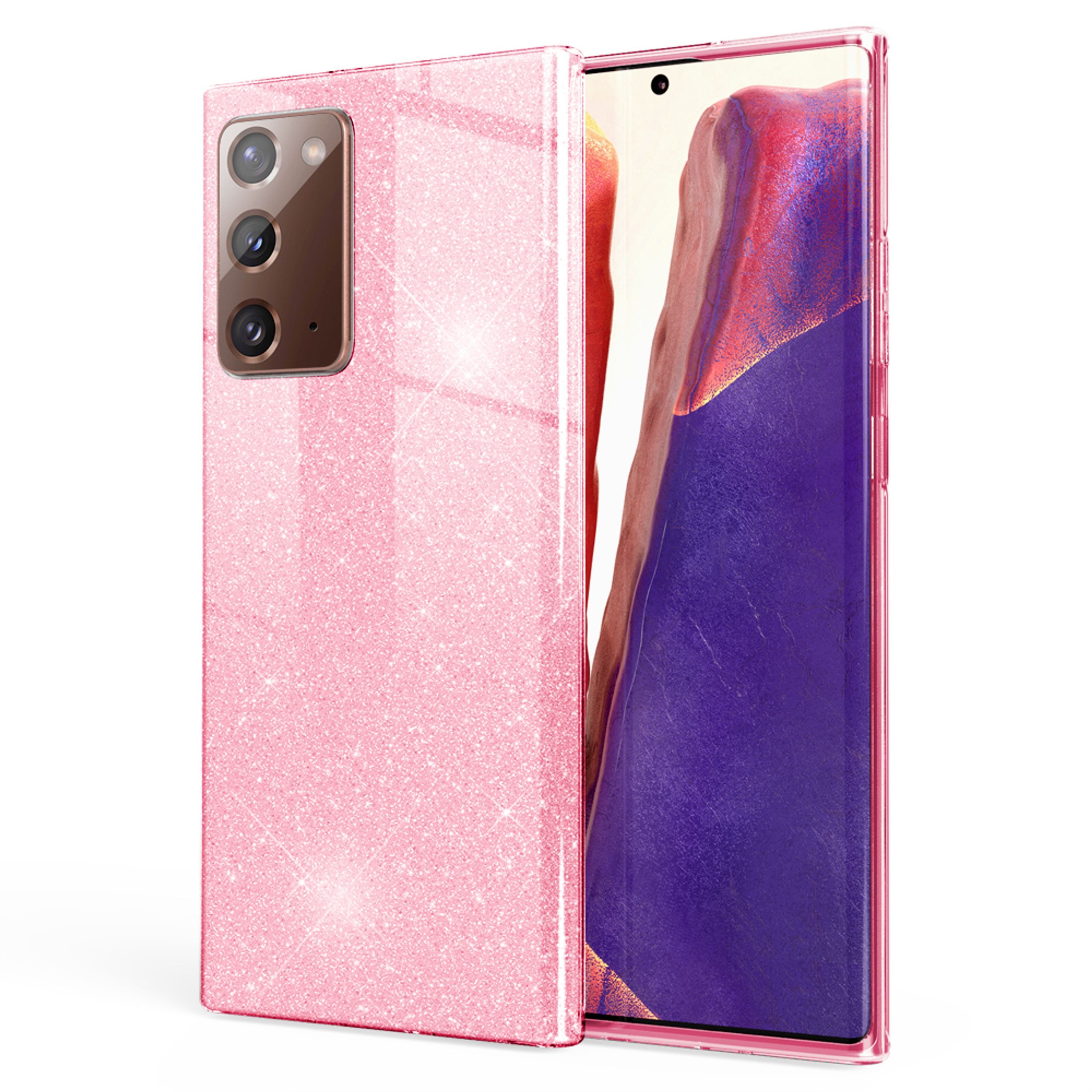 Nalia Smartphone-Hülle Samsung Galaxy Note 20 17 cm (6,7 Zoll), Glitzer Silikon Hülle / Glänzender Hybrid Schutz / Stoßfest & Robust
