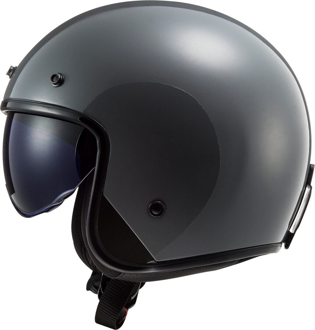 LS2 Motorradhelm OF601 Bob Solid Jethelm, integriertes Sonnenvisier