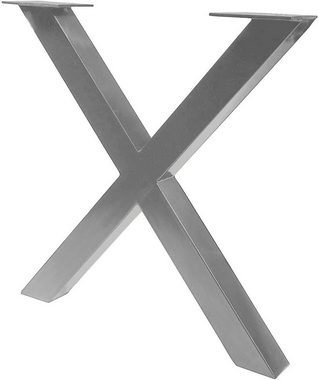 SAM® Baumkantentisch Larne, massives Akazienholz mit Baumkante und X-Gestell aus Metall