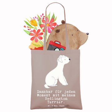Mr. & Mrs. Panda Tragetasche Bedlington Terrier Moment - Braun Pastell - Geschenk, Welpe, Stoffbeu (1-tlg), Design-Highlight