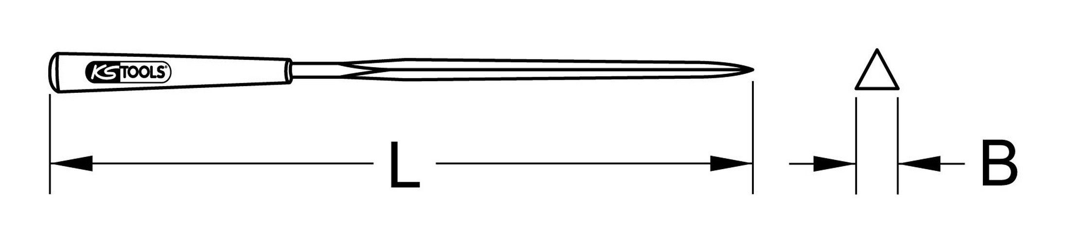 Thumbnail - KS Tools Feile, Dreikant-Nadelfeile extra schlank