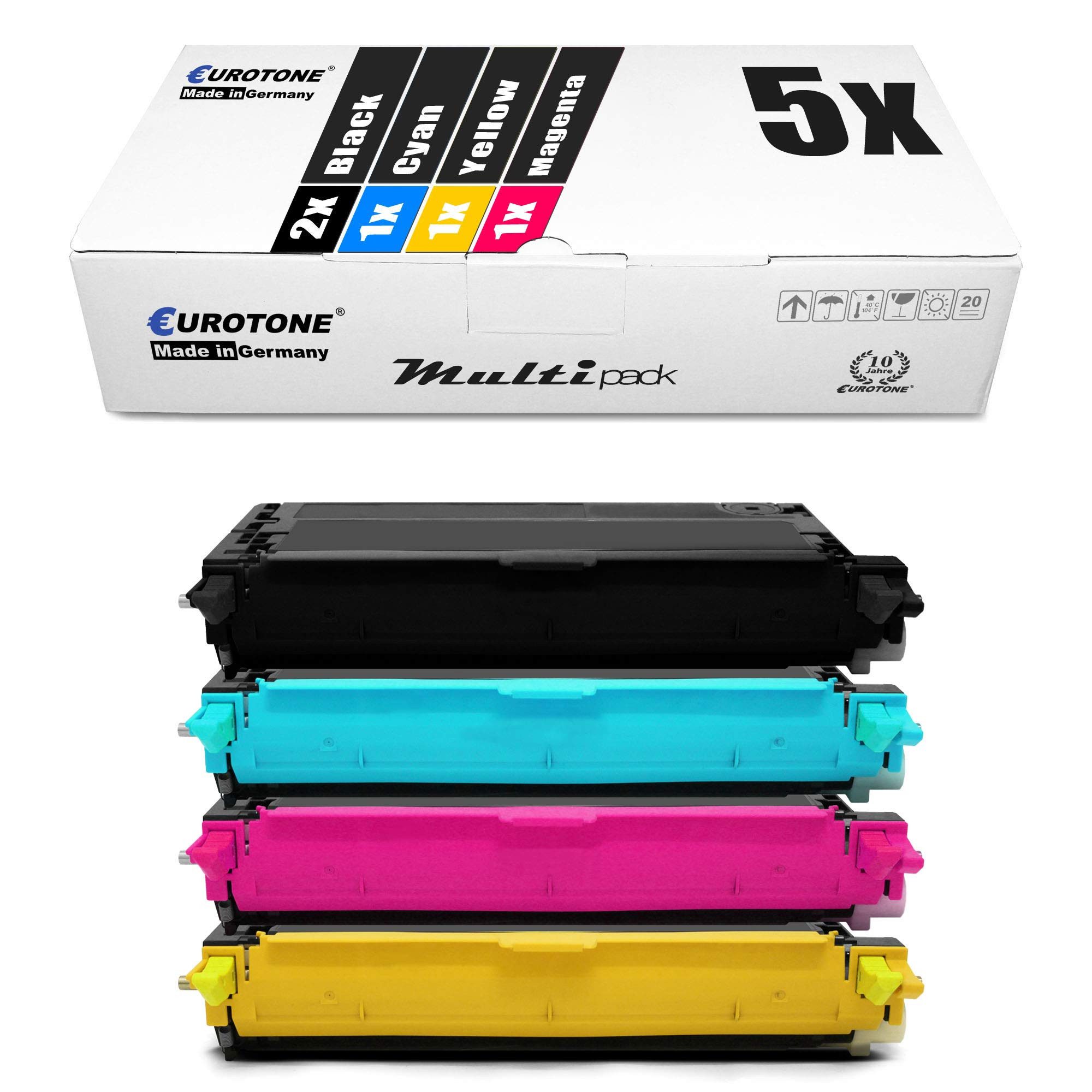 Eurotone Tonerkartusche Druckerpatronen kompatibel für Epson Aculaser C2800 DN DTN N, 2X…, (Multipack, 5-St., 5-teiliges Set), Kompatibel, sofort einsatzbereit