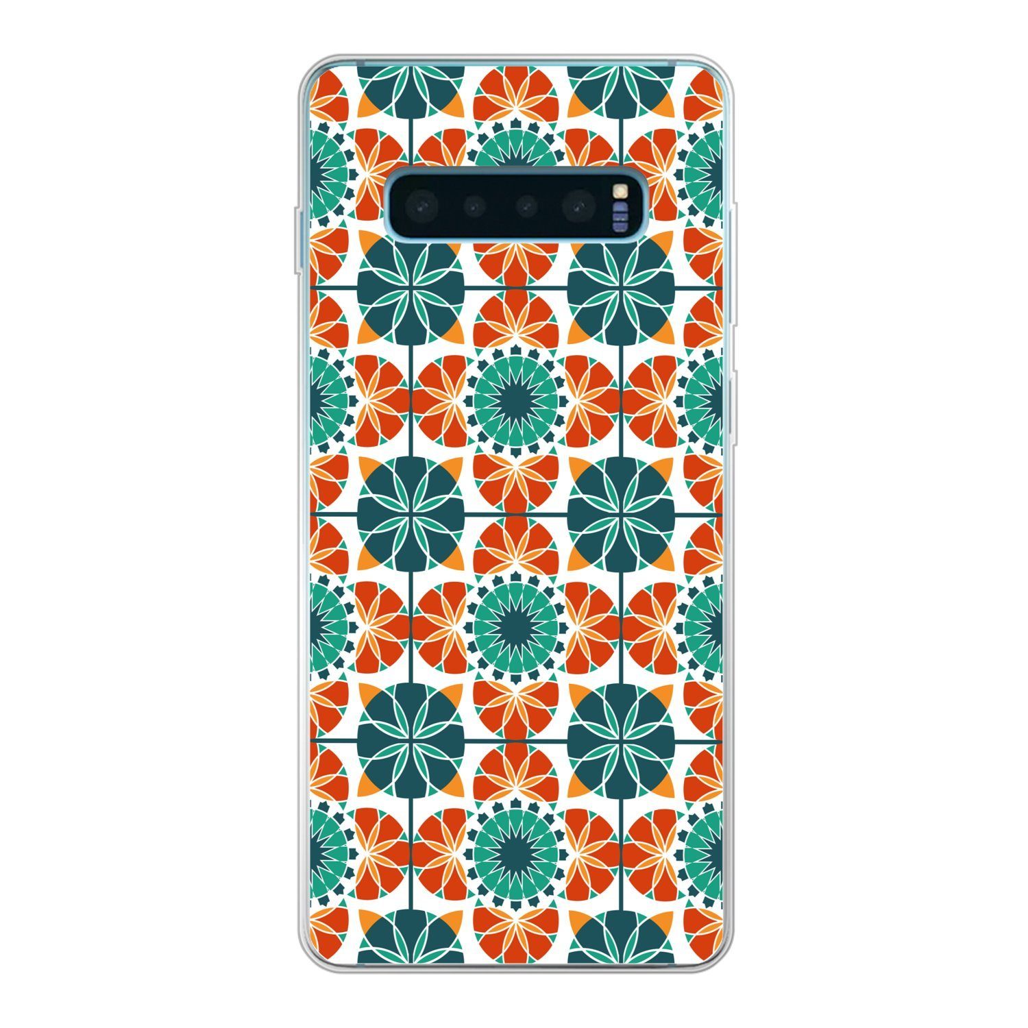 MuchoWow Handyhülle für Samsung Galaxy S10 Plus Ein symmetrisches Muster aus dem marokkani, Phone Case, Silikon, Schutzhülle Dünn