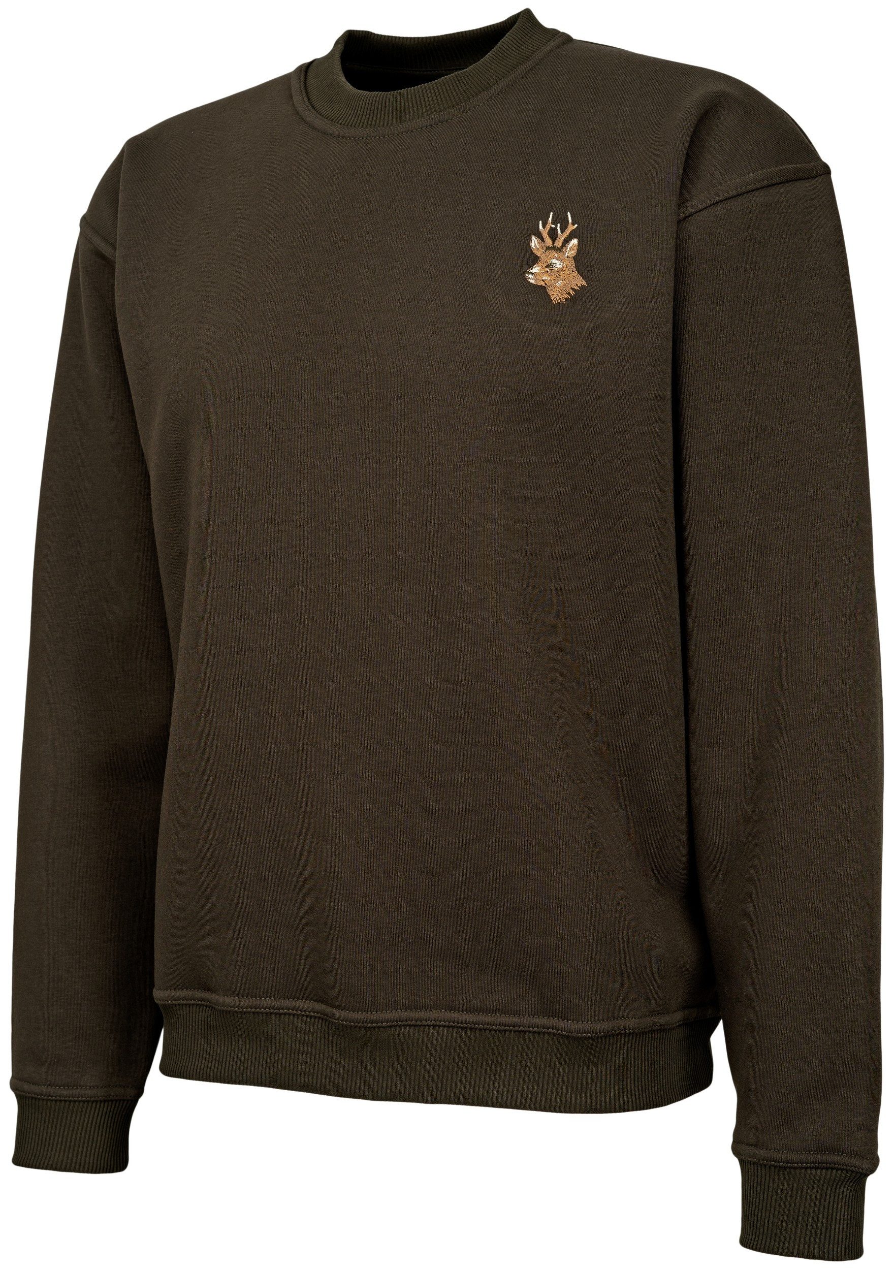 Hubertus® Hunting Rundhalspullover Jagdpullover mit Motiv günstig online kaufen