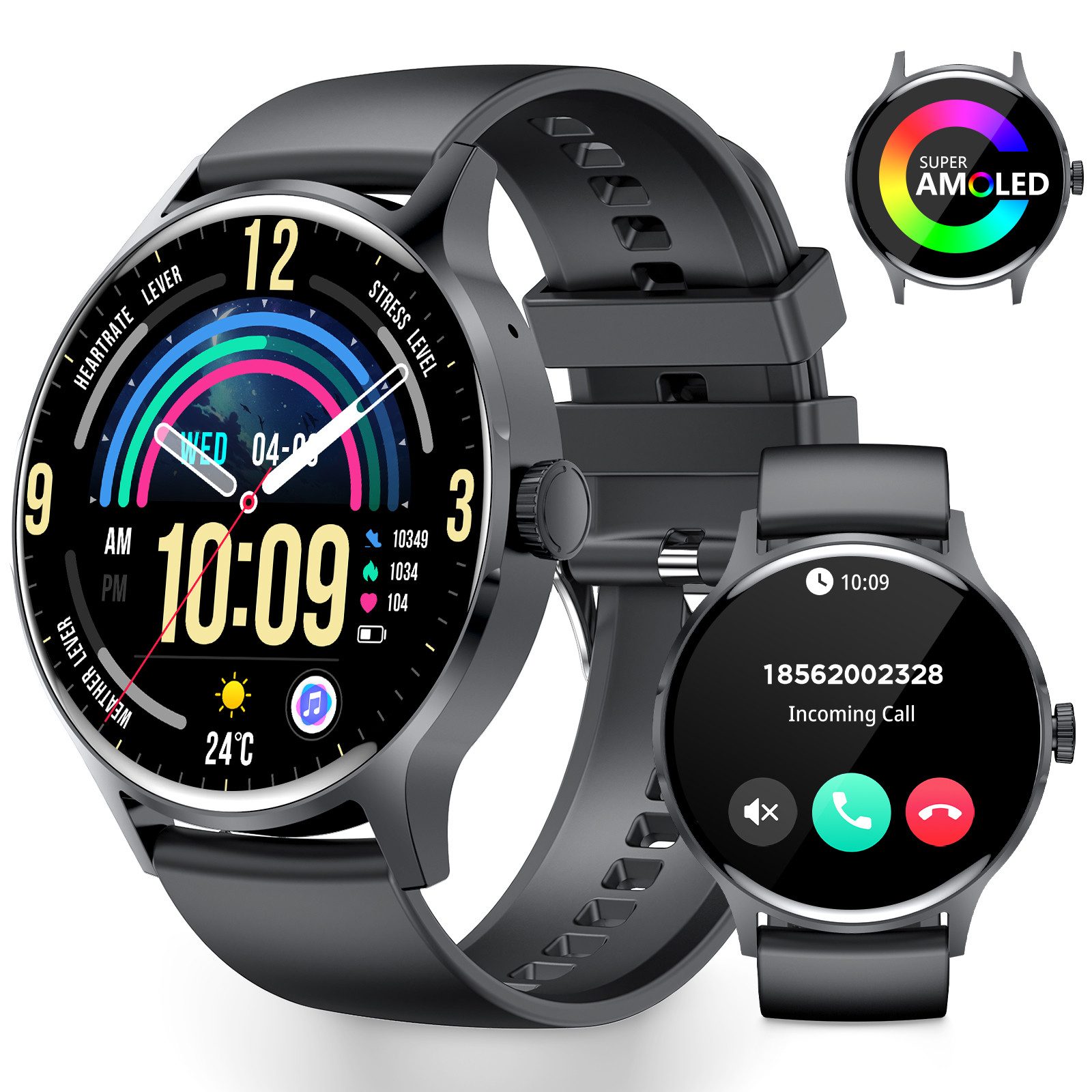Smartwatch, Fitness Tracker uhr mit Anruffunktion für Damen und Herren Smartwatch