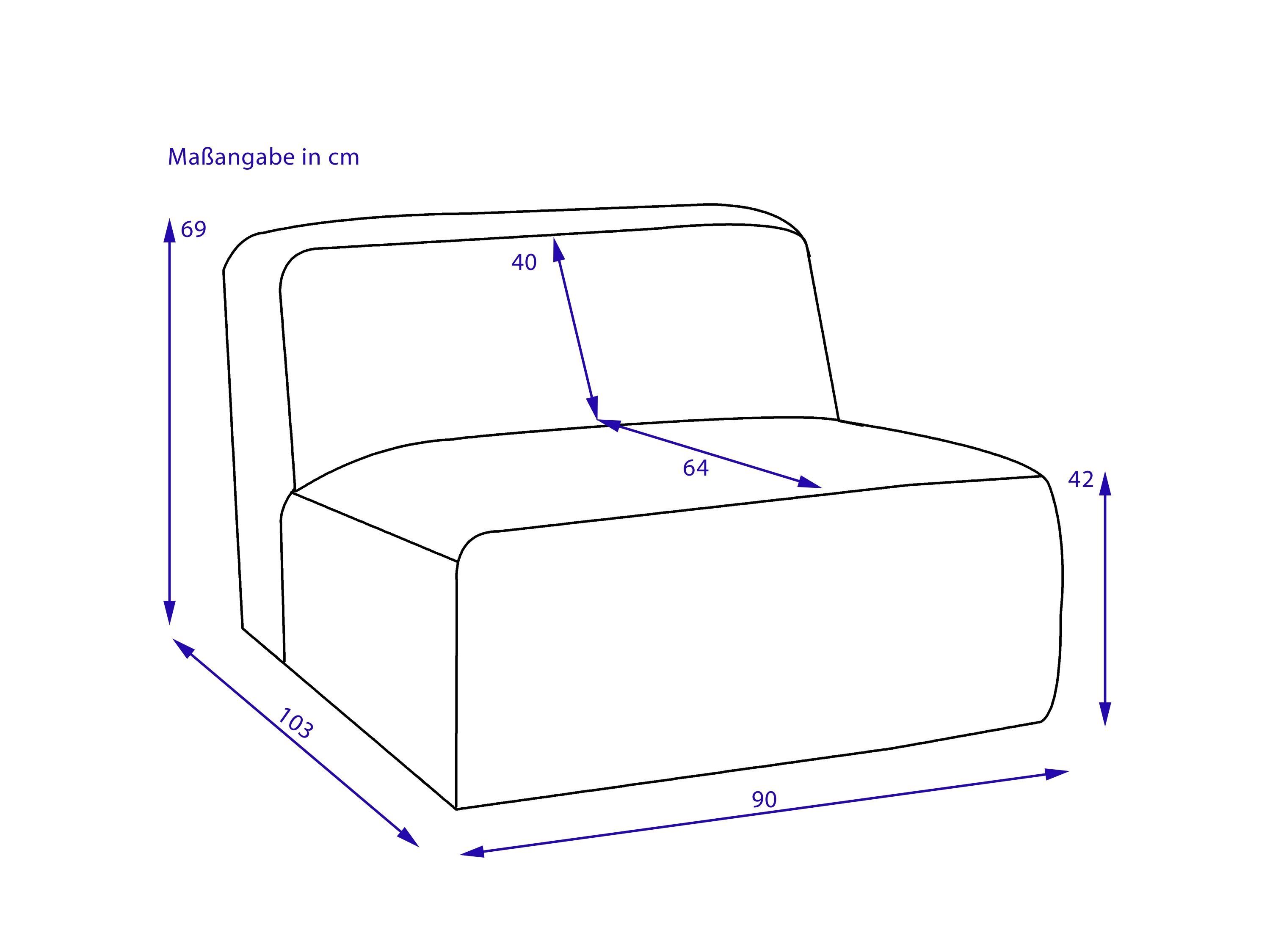 Sitzelement BEIGE SANSIBAR BHT SANSIBAR (BHT BERGEN Sofa Living Sitzelement, 88x69x101 cm) cm 88x69x101