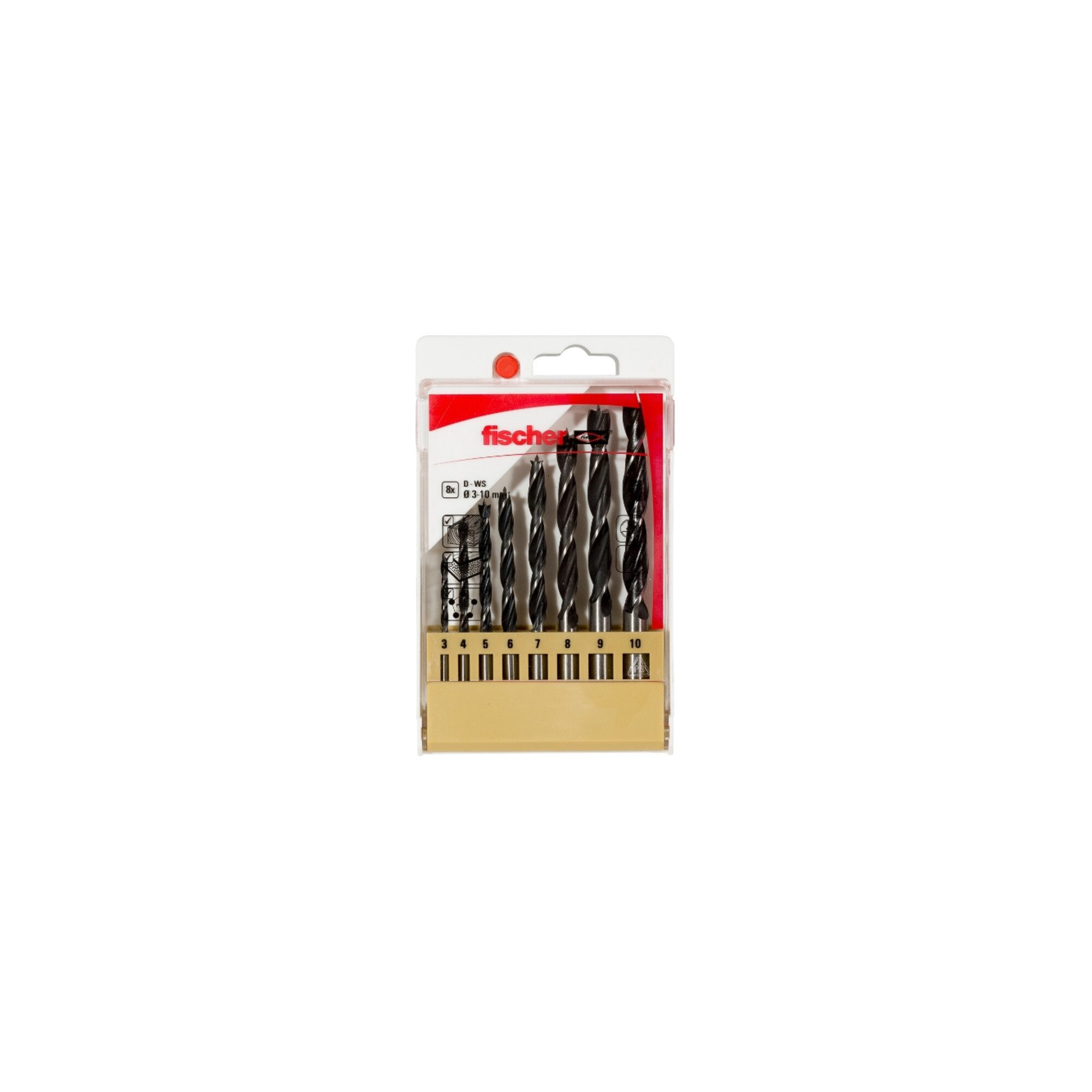 fischer Holzbohrer fischer Holzbohrer D-WS Set 3-10mm P 8-teilig