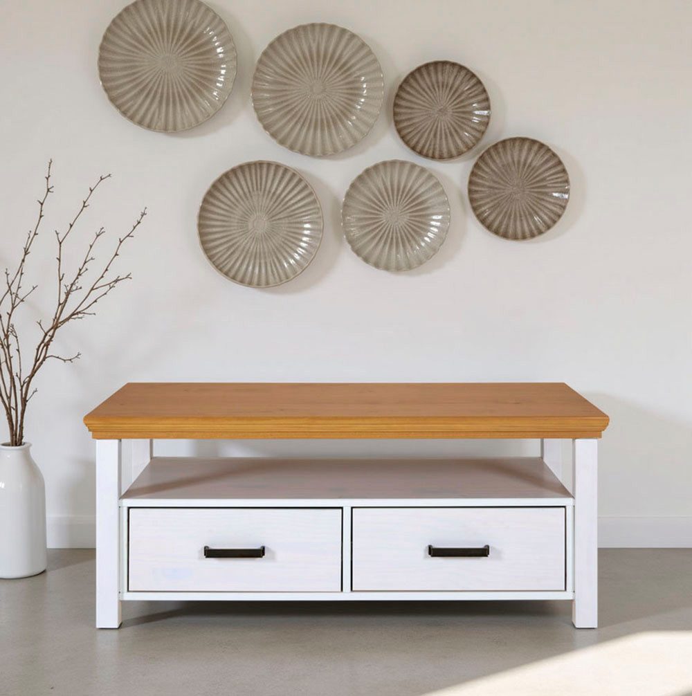 Inter Link Couchtisch Maluno (1-St), Kiefer Massiv, Soft-Close, Stauraum, BxTxH: ca. 119,40 x 60 x 49 cm