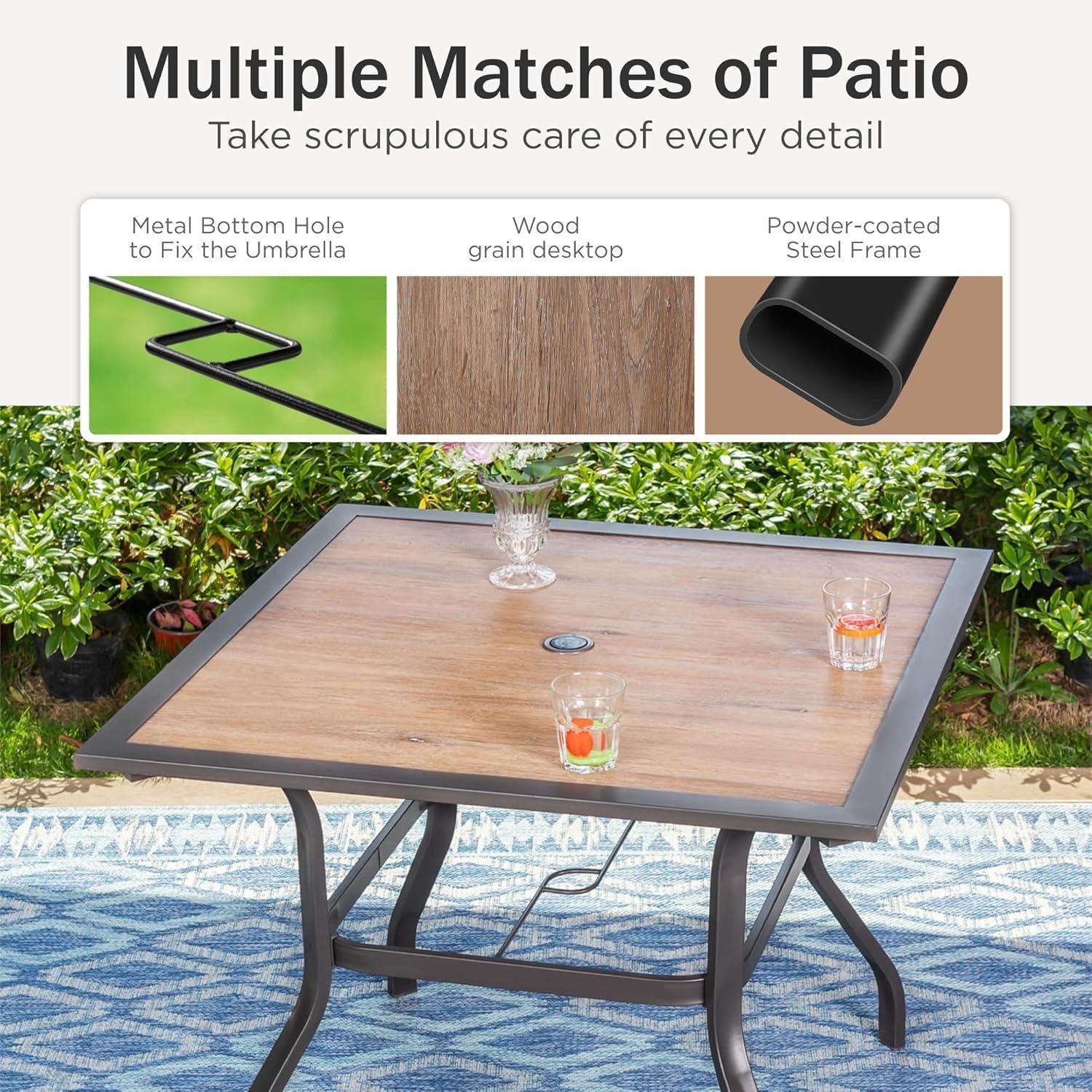 LuxusKollektion Garten-Essgruppe Gartenmöbel Set Terrassenmöbel Gartentisch mit Stühlen blau