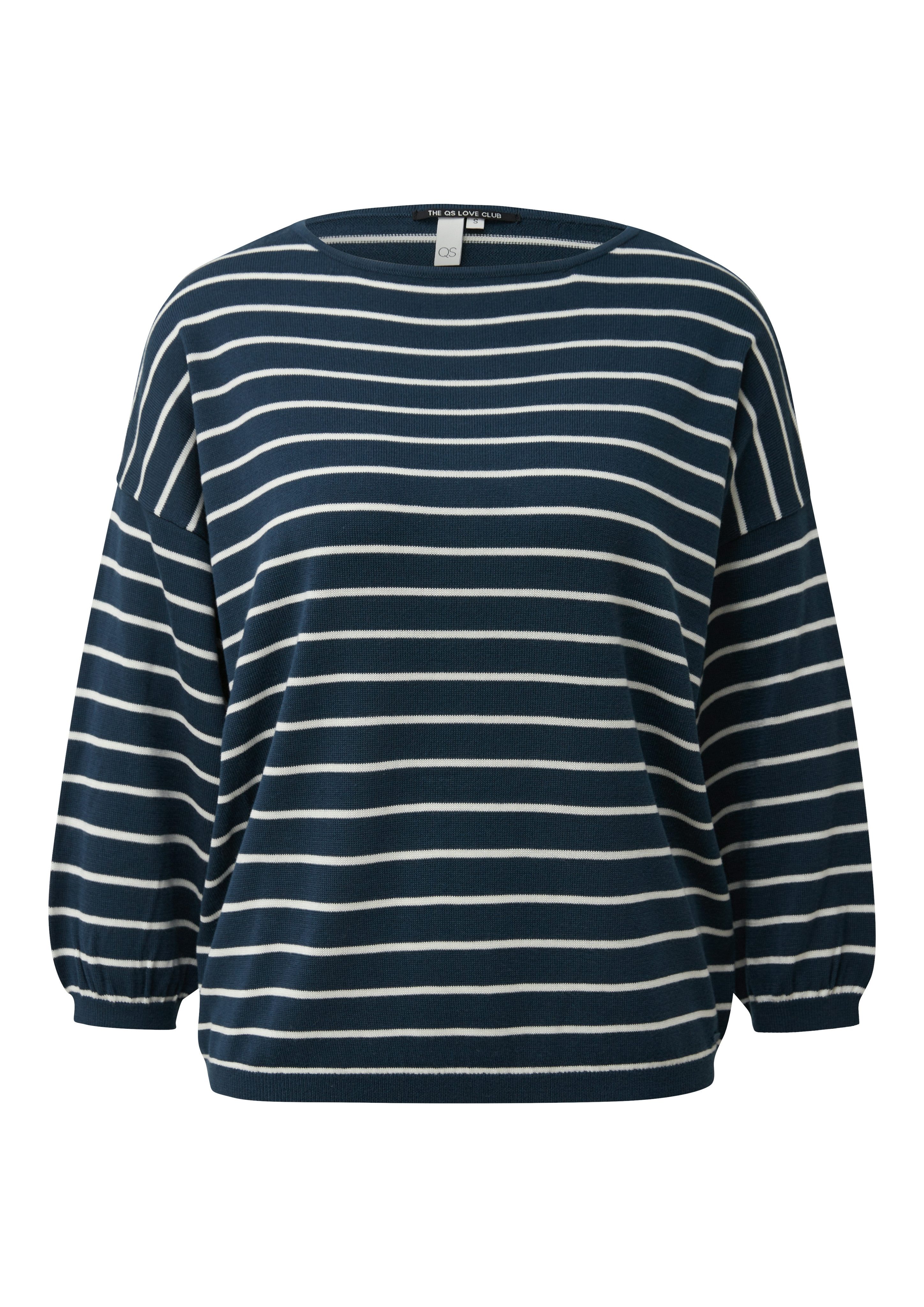 QS 3/4 Arm-Pullover gestreift, mit Viskose