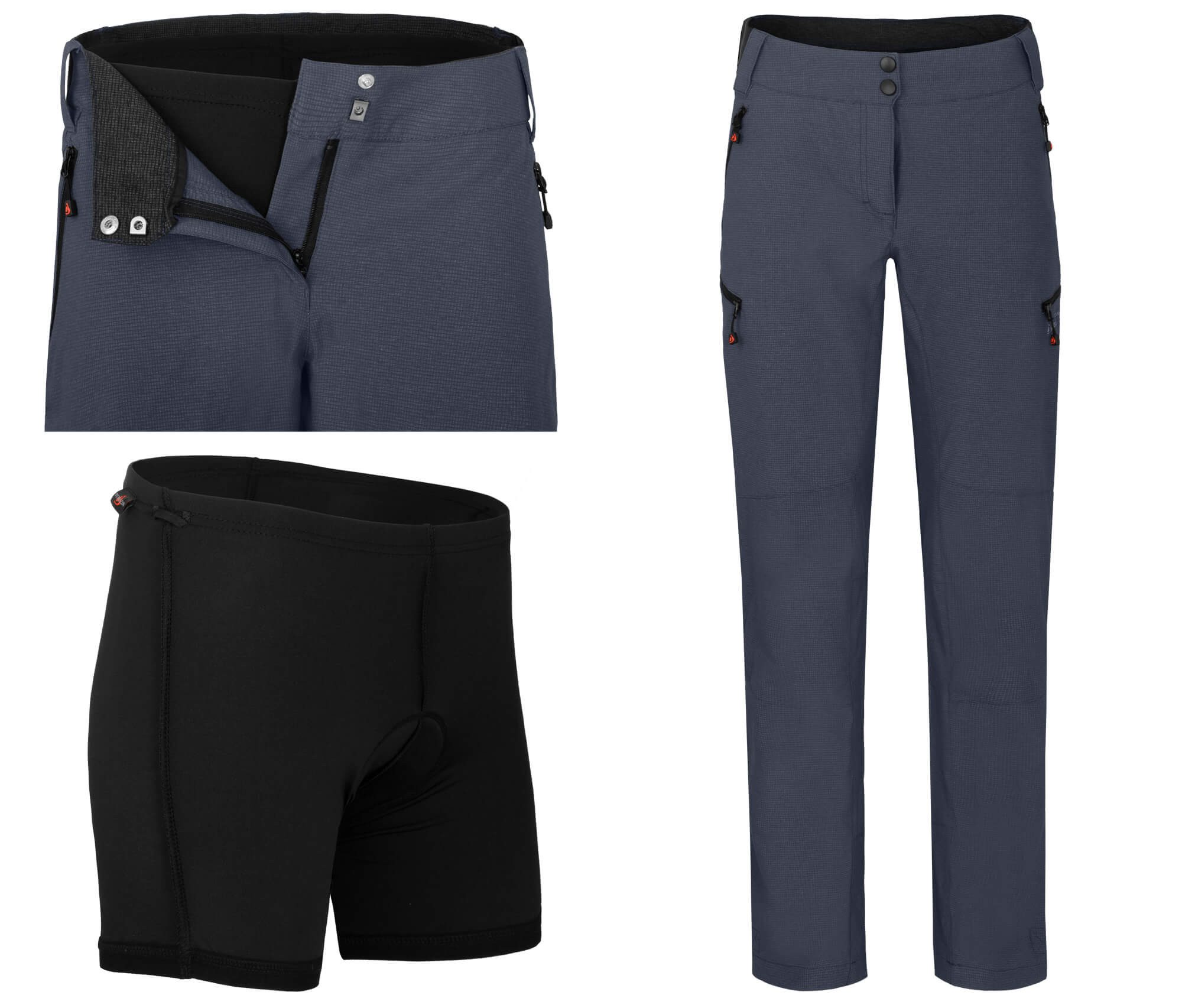 Bergson Fahrradhose VINA Damen Radhose (mit gepolsterter Innenhose), robust, elastisch, Langgr