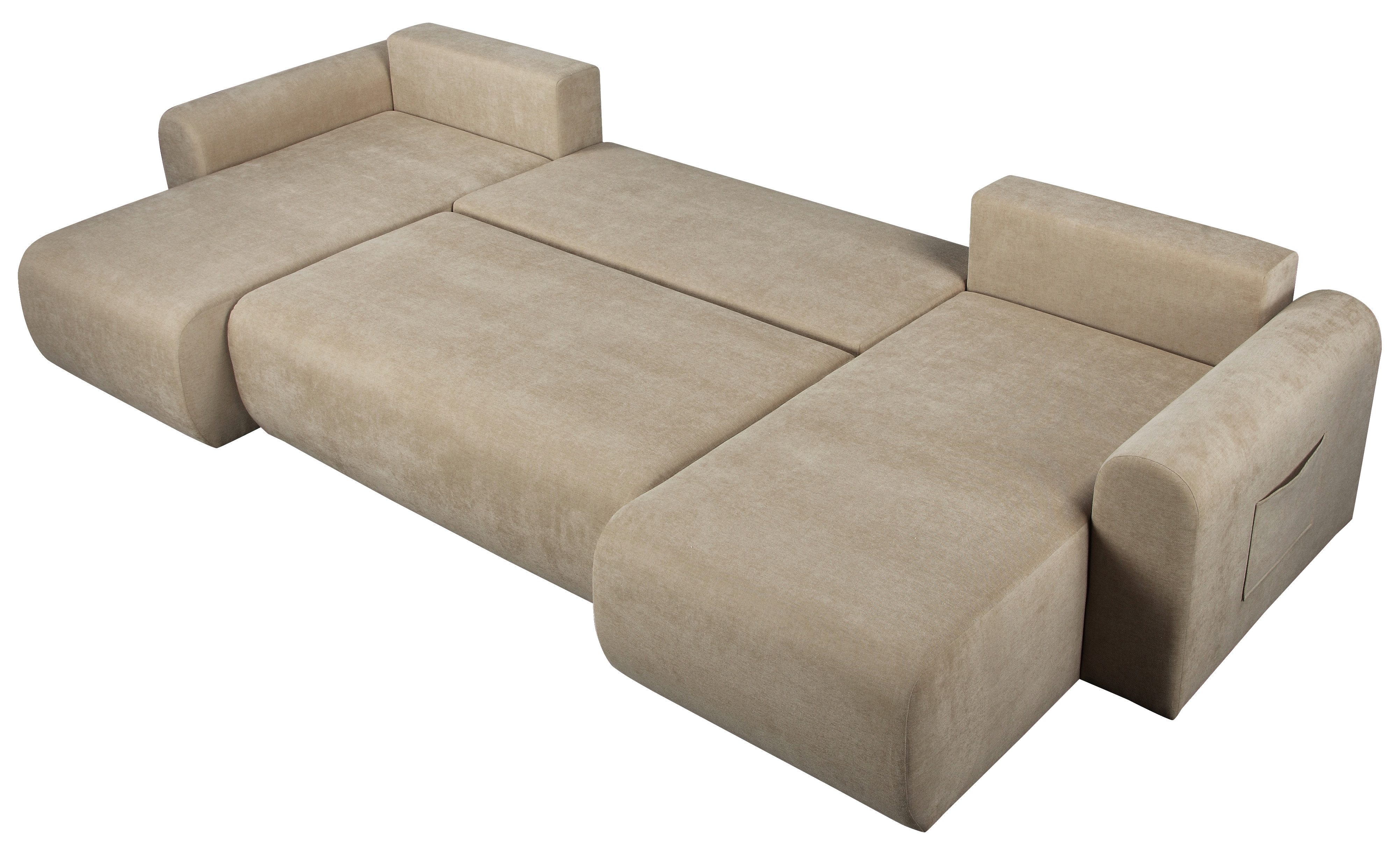 OTTO home Wohnlandschaft JONAA Feinstruktur, U-Form, 311 cm. -OTTO. Verlässliche Qualität, Tonnentaschen-Federkern, Bettkasten, Schlafsofa (133/270) – Bild 5 von 5