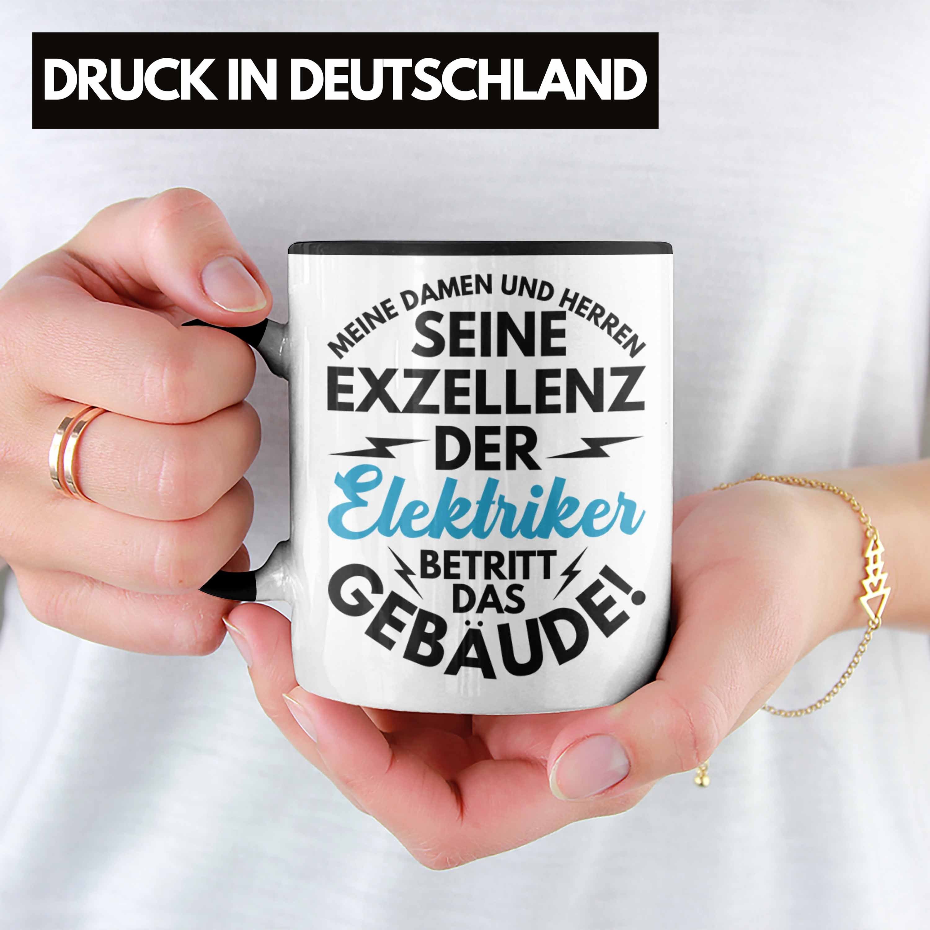 - Das Tasse Spruch Elektriker Gebäude Tasse Elektriker Trendation Trendation Männer Der Geschenkidee Elektromeister Lustiger Betritt Schwarz Geschenk