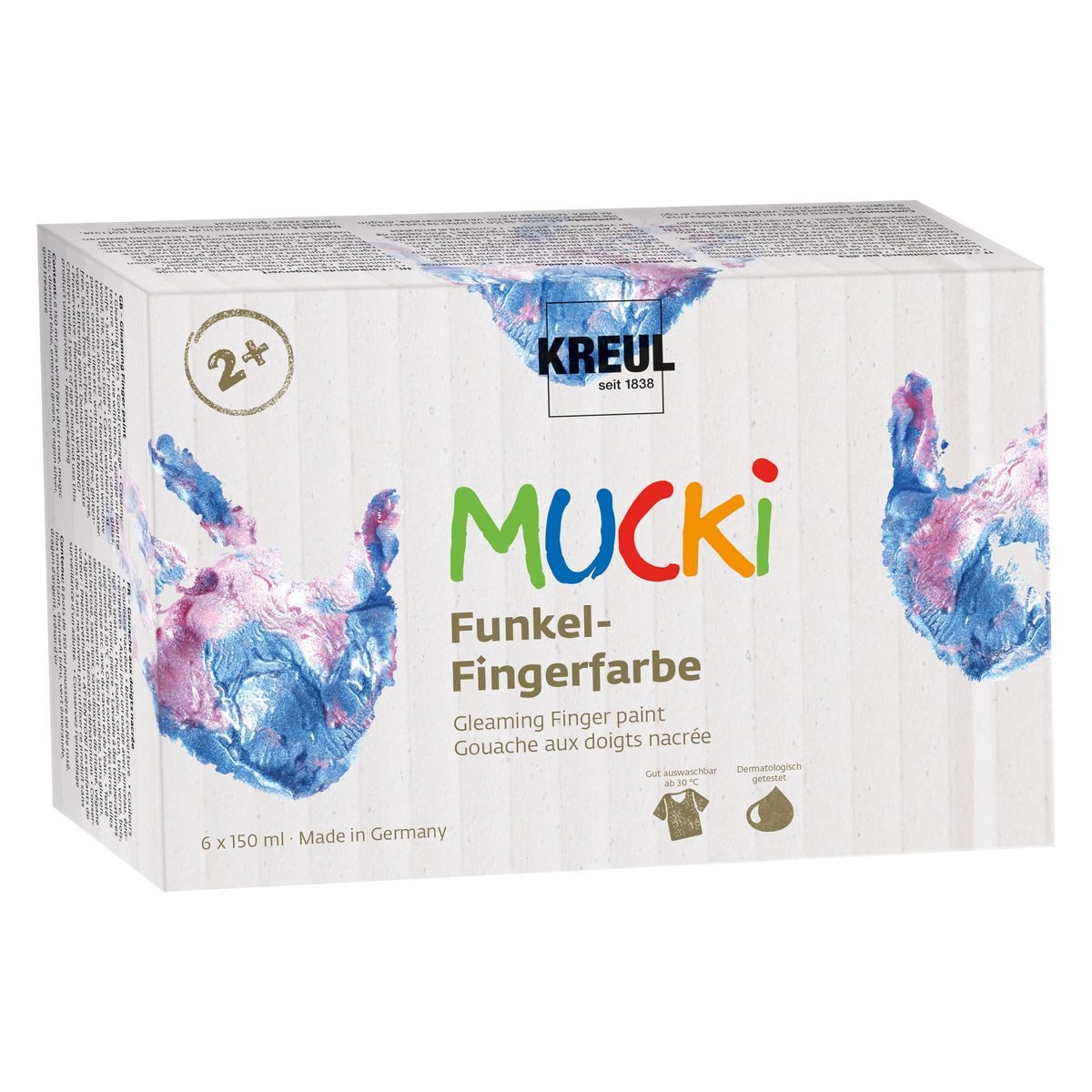 C. KREUL Fingerfarbe KREUL Пальчиковые краски MUCKi Funkel 6x150ml