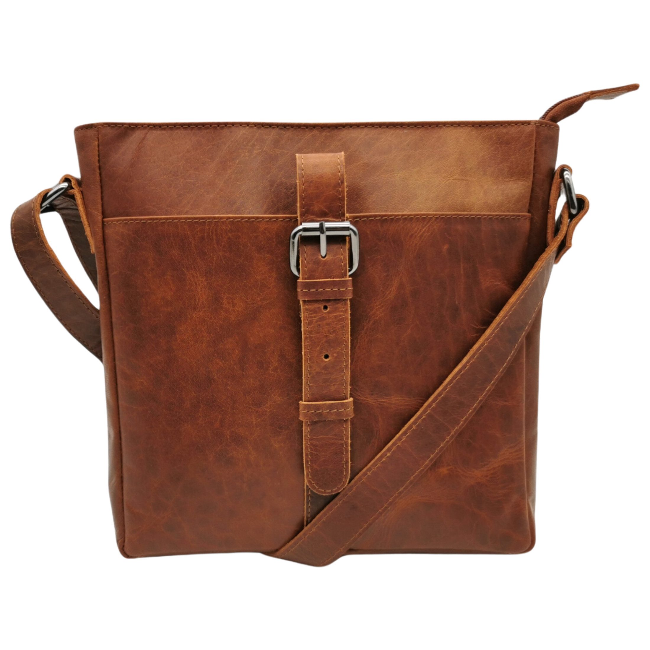 Ella Eisvogel Umhängetasche zeitlose Handtasche - echtes Büffelleder, robust & langlebig