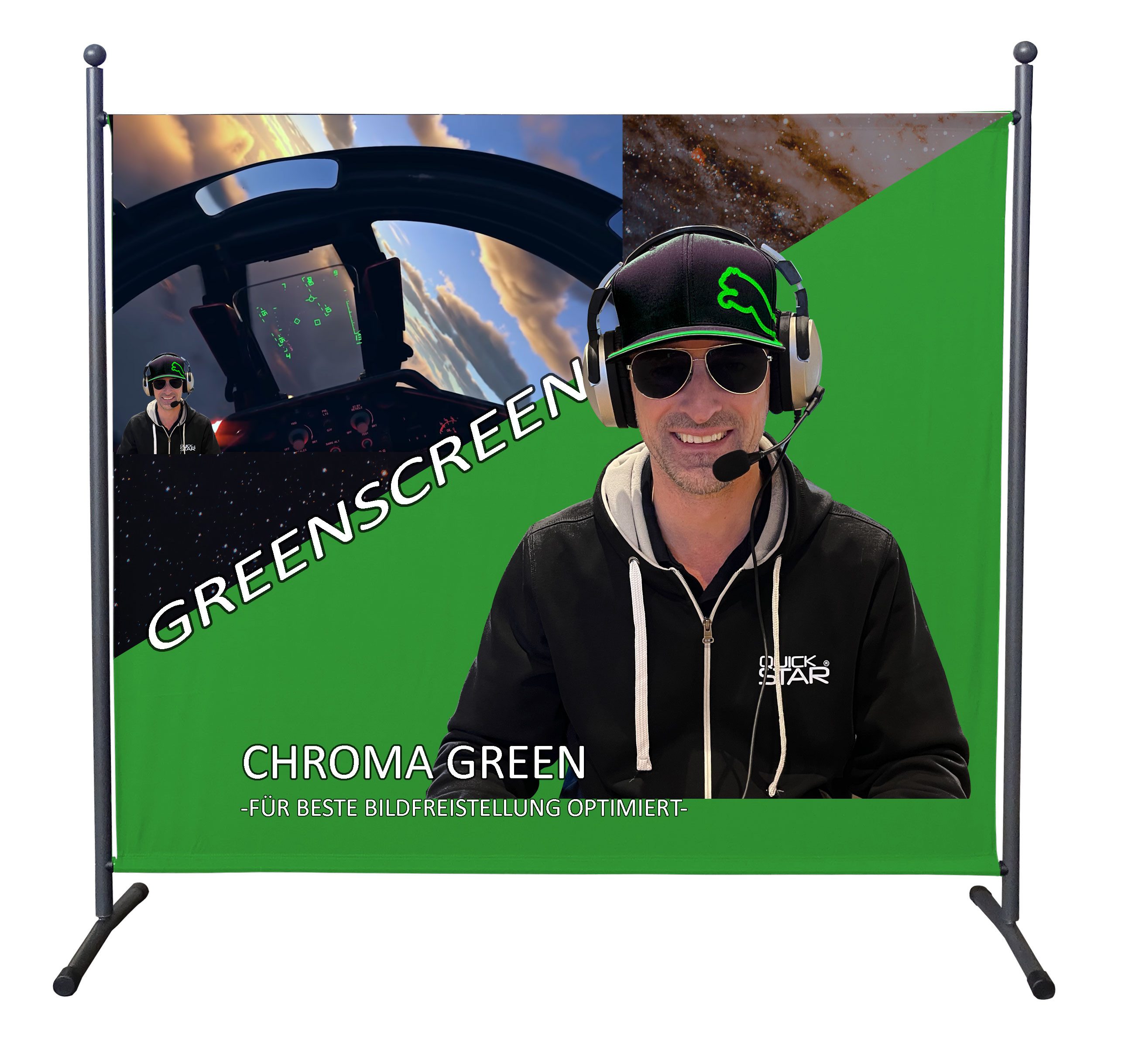 Quick Star Paravent Greenscreen Stellwand 180x178cm günstig online kaufen