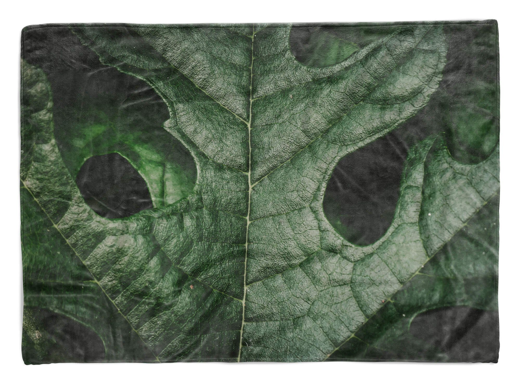 Handtücher Saunatuch Sinus Handtuch Strandhandtuch Kuscheldecke Baumwolle-Polyester-Mix Nahau, (1-St), Blatt Grünes Fotomotiv mit Handtuch Art