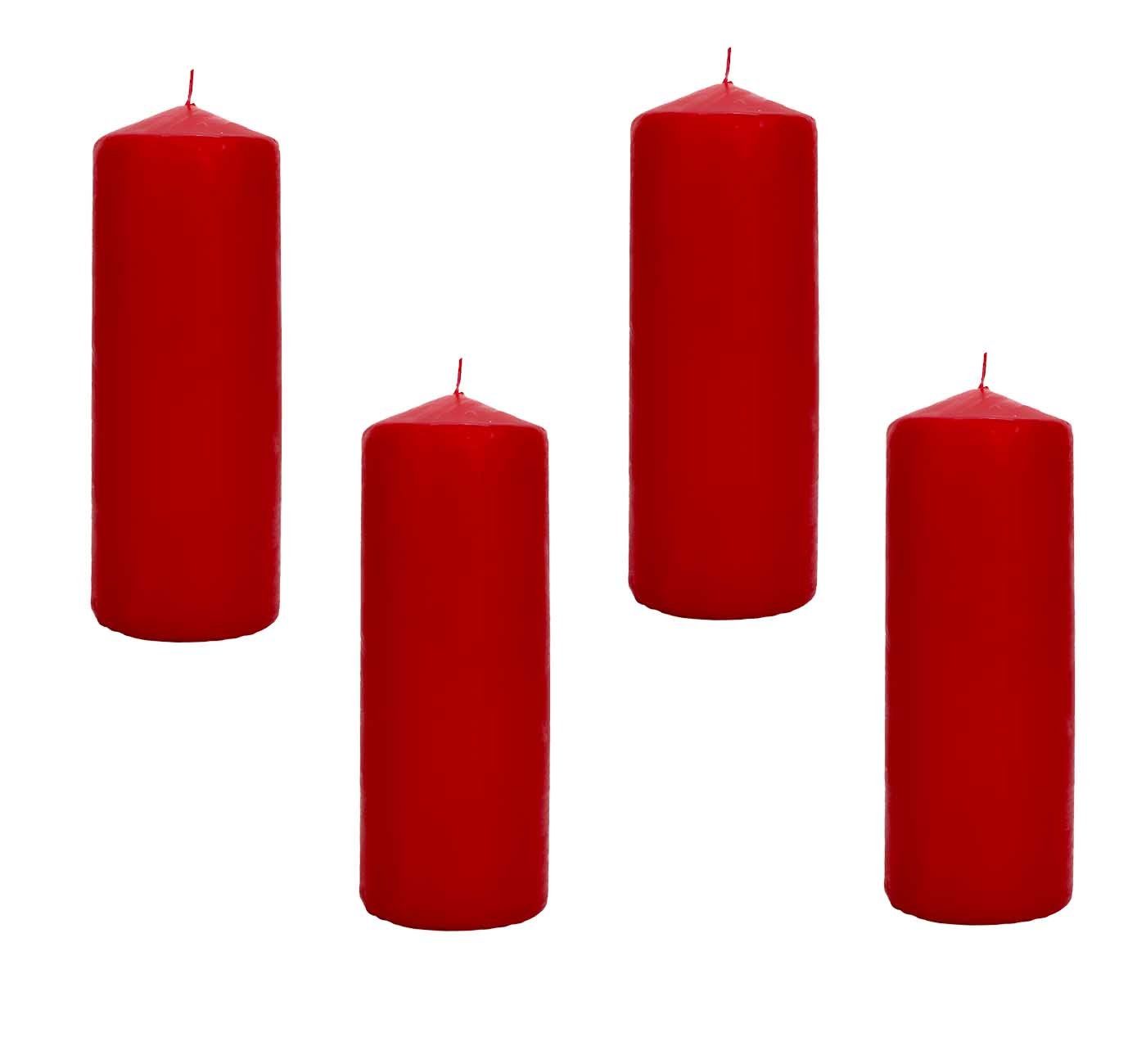 Bubble-Store Adventskerze 4-er Set rote Kerzen (Stumpenkerzen), Weihnachtskerzen