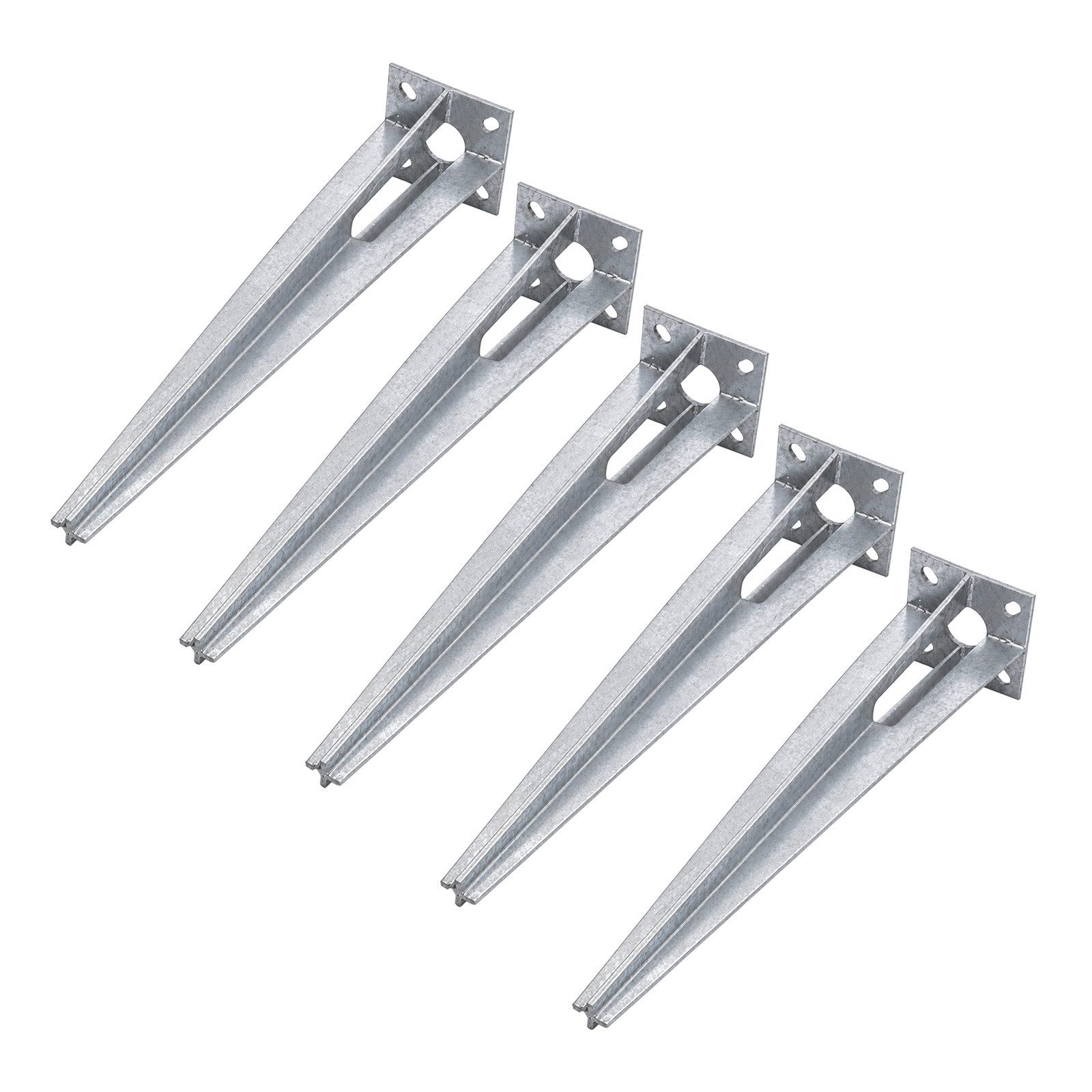 TRUTZHOLM Einschlagbodenhülse für Ø 40mm Bodeneinschlaghülse 50cm Länge Zaunpfahl Aufnahme 100x100mm (Spar-Set, 5er Set), verzinkt