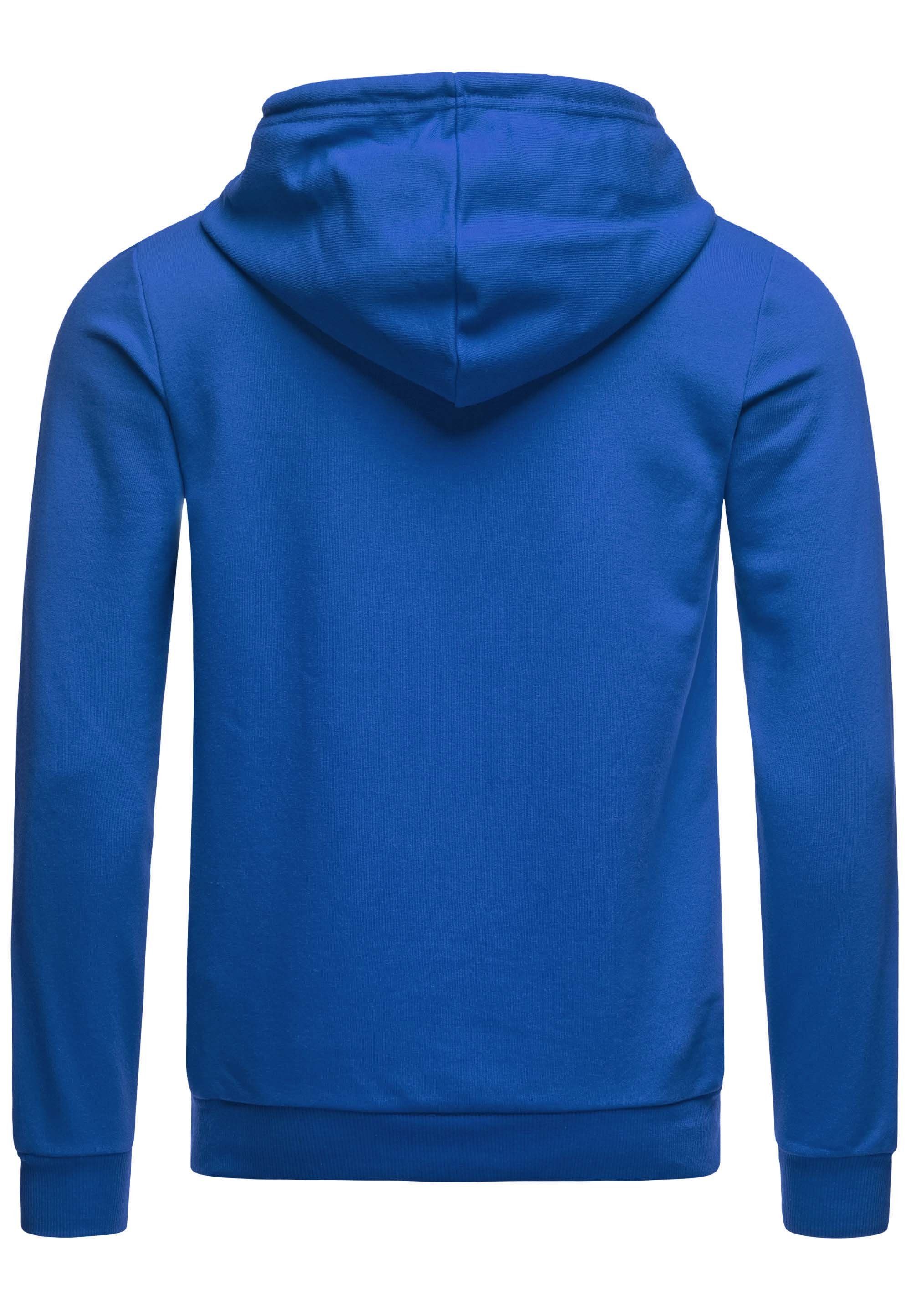 Premium mit Kapuzensweatshirt RedBridge Kängurutasche Qualität Hoodie Saxeblau