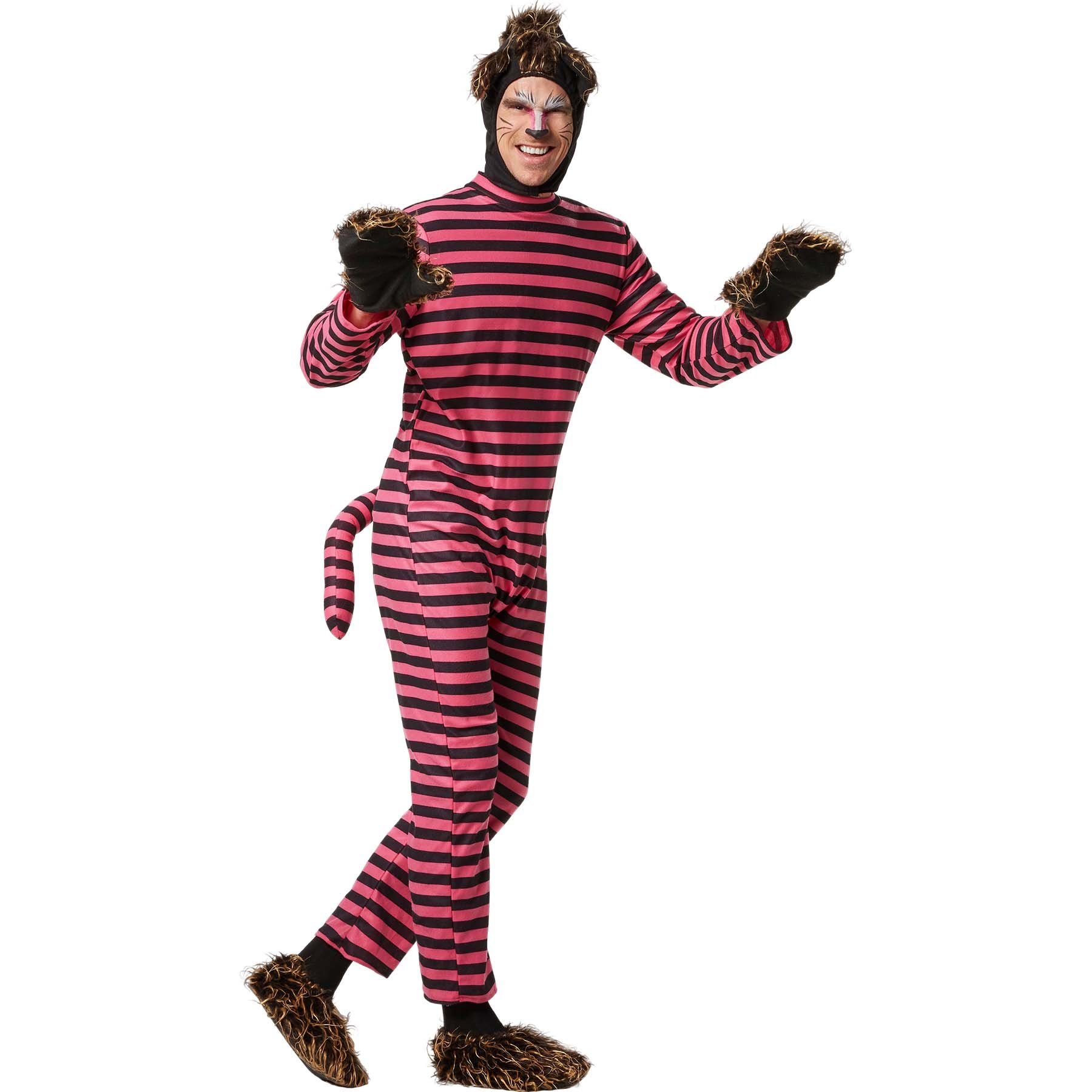 dressforfun Kostüm Faschingskleidung/Maskeradenverkleidung, in schwarz/pink, Gr. L, Kapuze mit Katzenohren, Handschuhe und Schuhe mit Kunstfellbesatz
