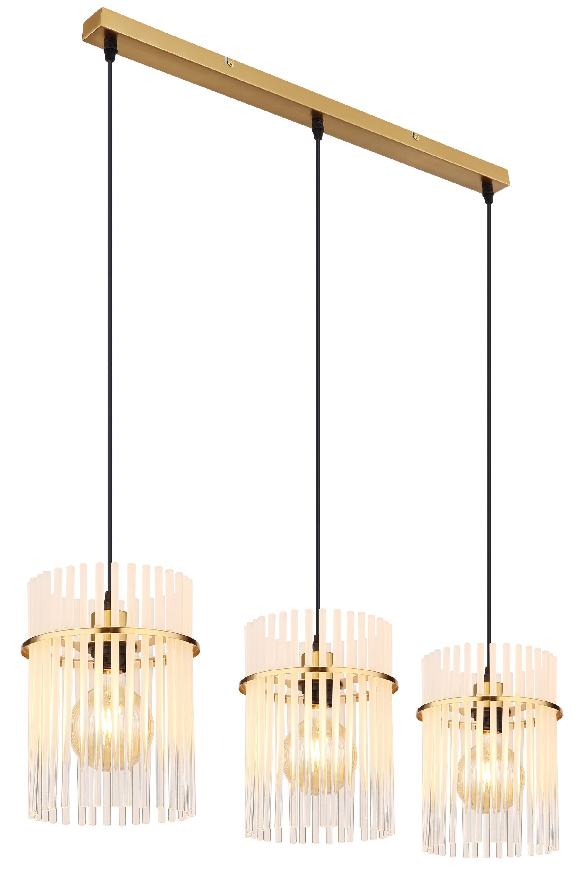 GLOBO LIGHTING Pendelleuchte GORLEY, ohne Leuchtmittel, Design Glasstäbe, Deckenlampe, Wohnzimmer, Esszimmer, Hängeleuchte