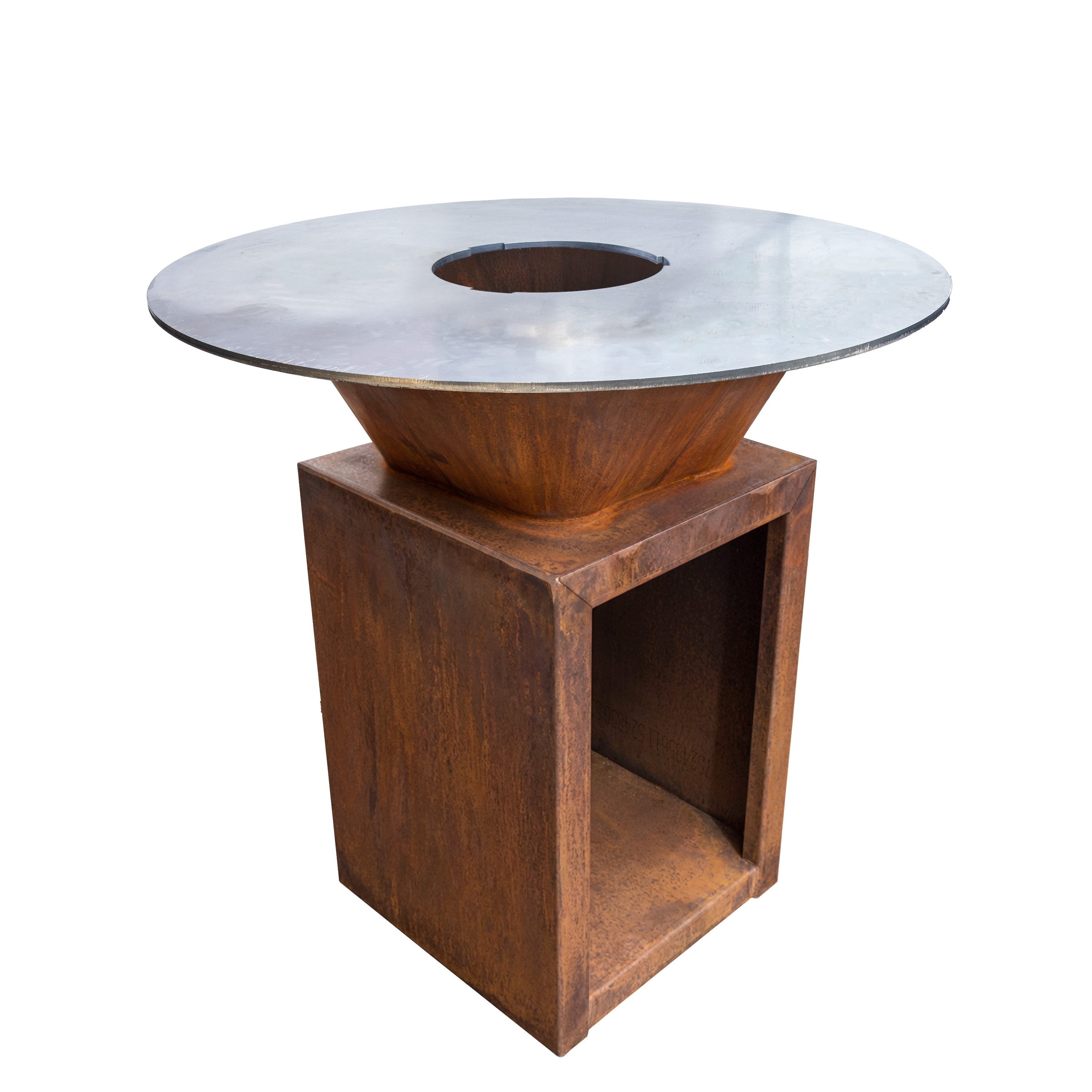 ZIEGER Grillplatte Feuerstelle aus Cortenstahl 3 mm inkl. Plancha Grillplatte 10 mm Set