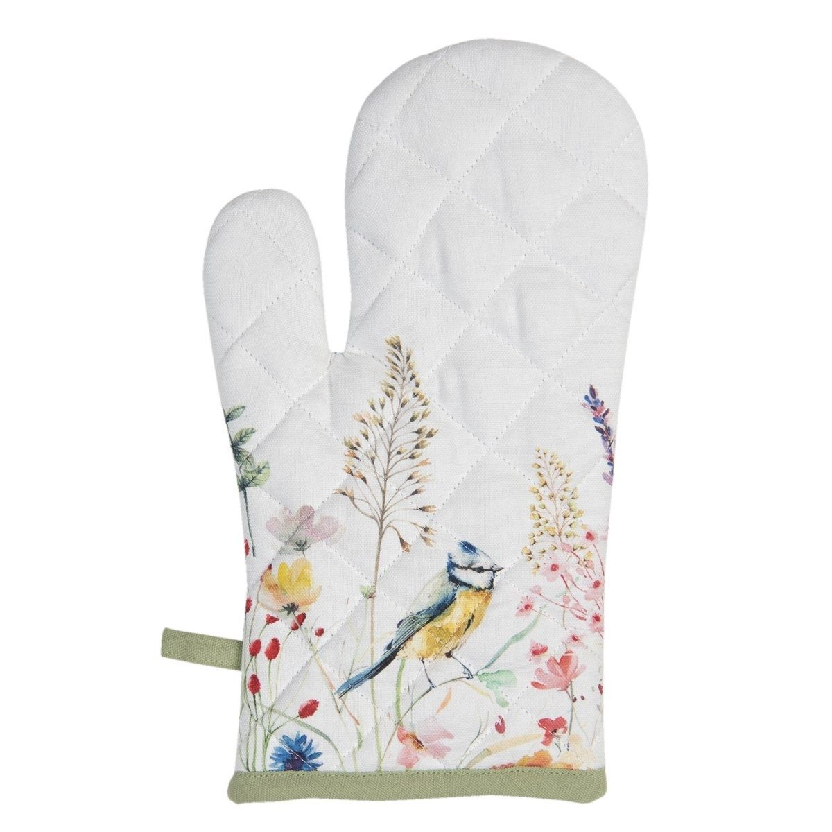 Clayre & Eef Topfhandschuhe Hitzeschutz aus Baumwolle mit Aufhängeschlaufe 30 x 18 cm mit Motiven