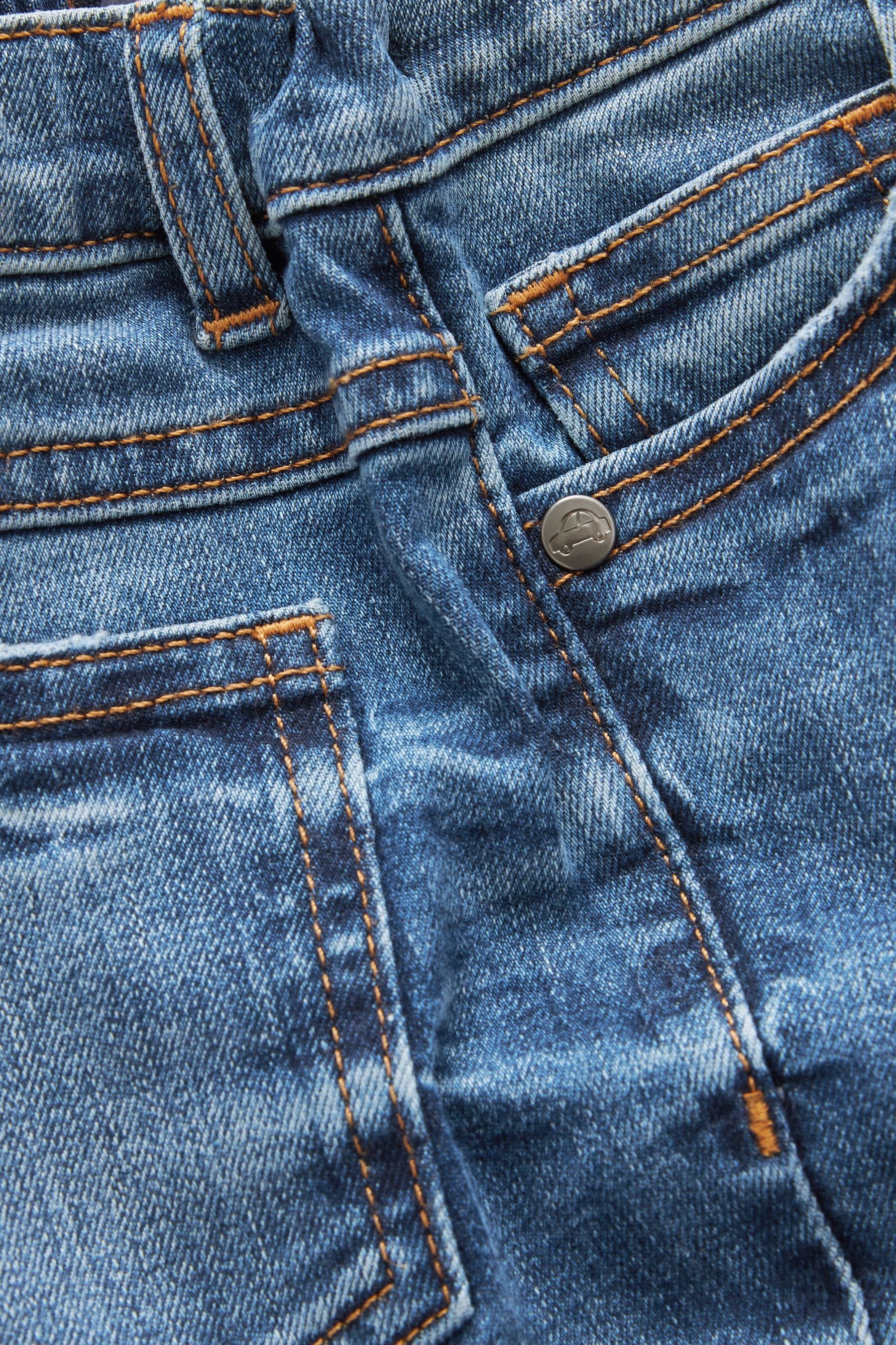 Mid Denim (1-tlg) in Used-Optik Blue Next Destroyed-Jeans Jeans