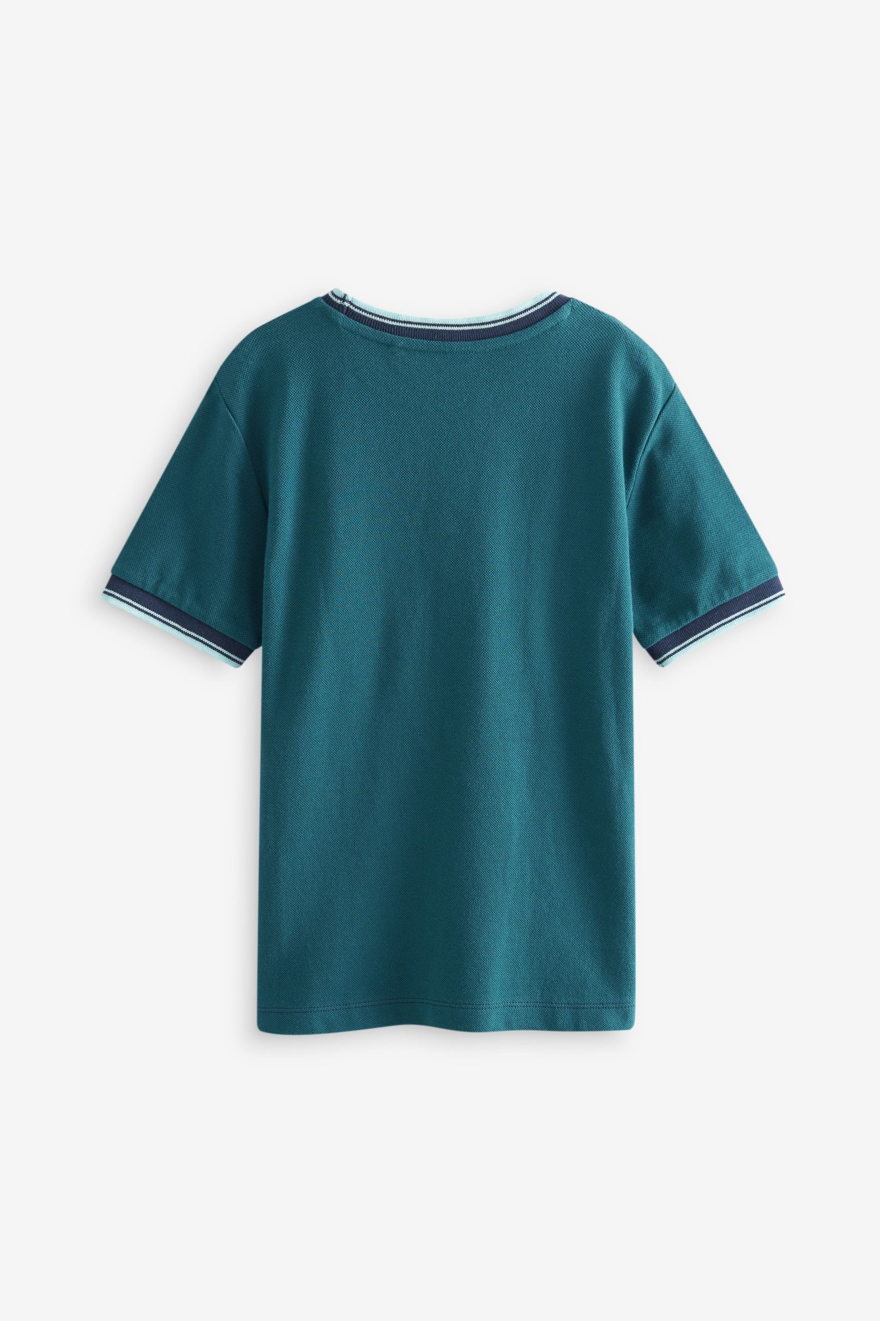 Next T-Shirt Blue (1-tlg) Teal T-Shirt Blockfarben in