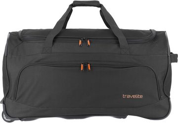 travelite Reisetasche Basics Fresh, 71 cm, schwarz, Duffle Bag Reisegepäck Reisebag mit Rollen