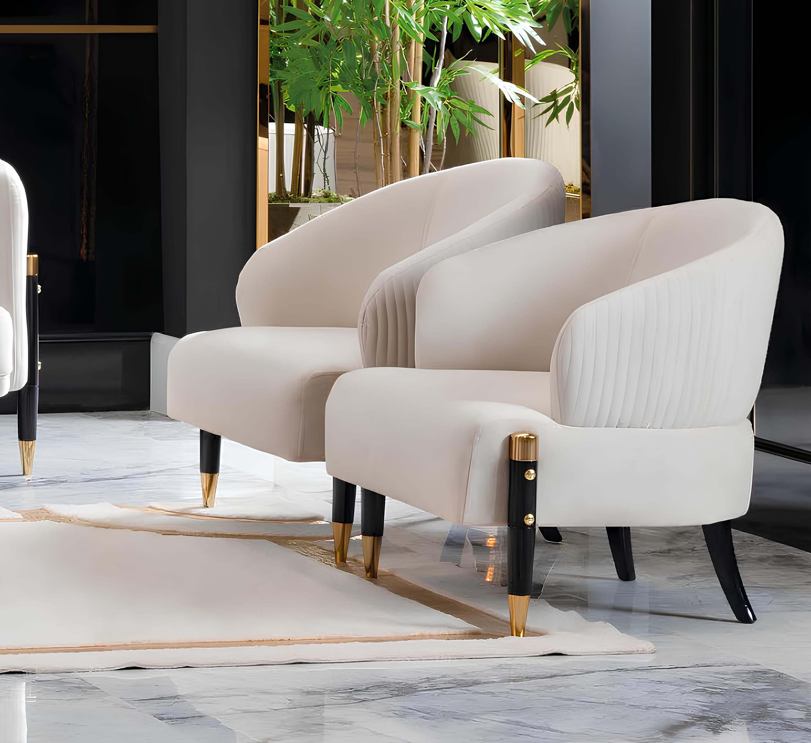 Xlmoebel Loungesessel 2er Set Polster Stühle aus Stoff für Esszimmer Gastro Design (2-St), Made in Europa